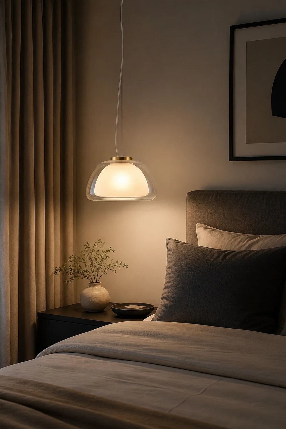 Byers Double Layer White Glass Pendant Light - Lumpaz