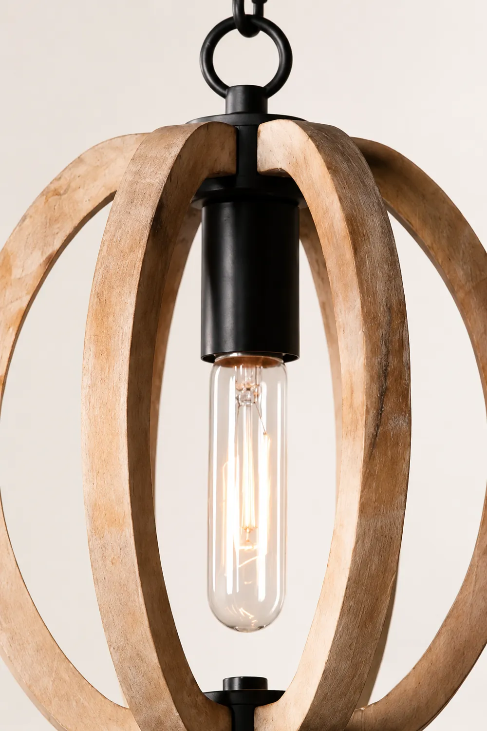 Alessio Orb/Gourd Wood Pendant Light - Lumpaz
