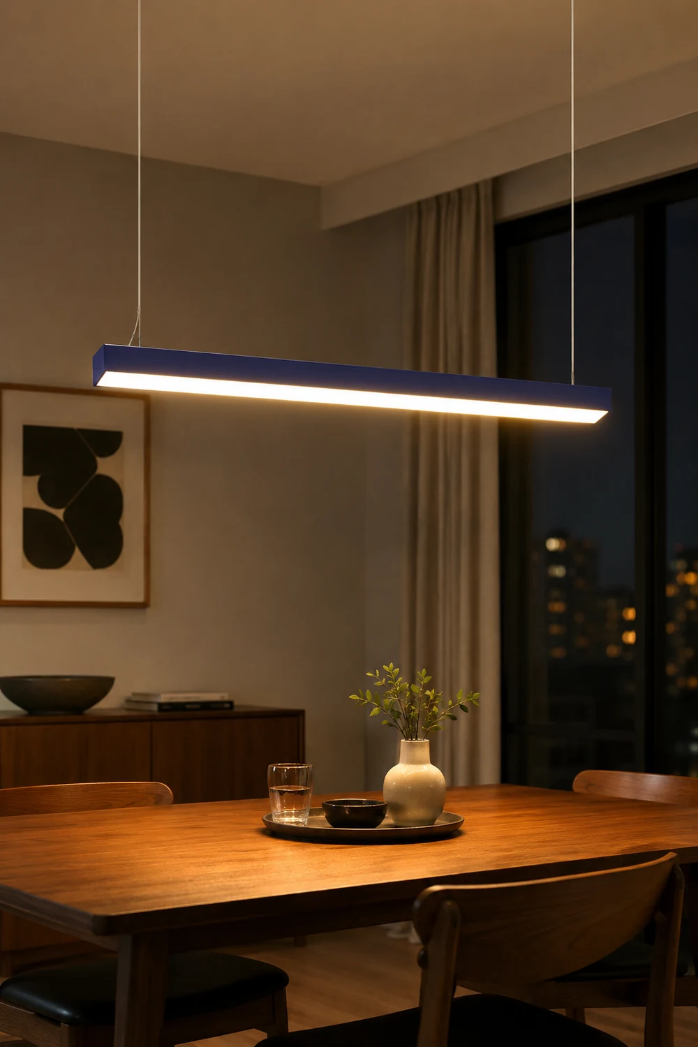 Edge Office Linear Minimalist Rectangular Pendant Light - Lumpaz