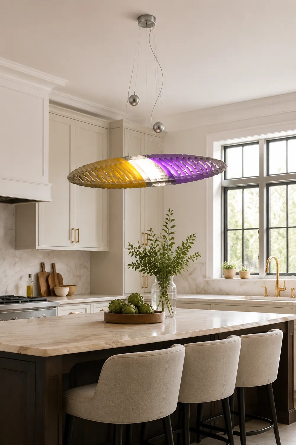 Eveline Modern Stainless Steel Pendant Light, 4 Color - Lumpaz