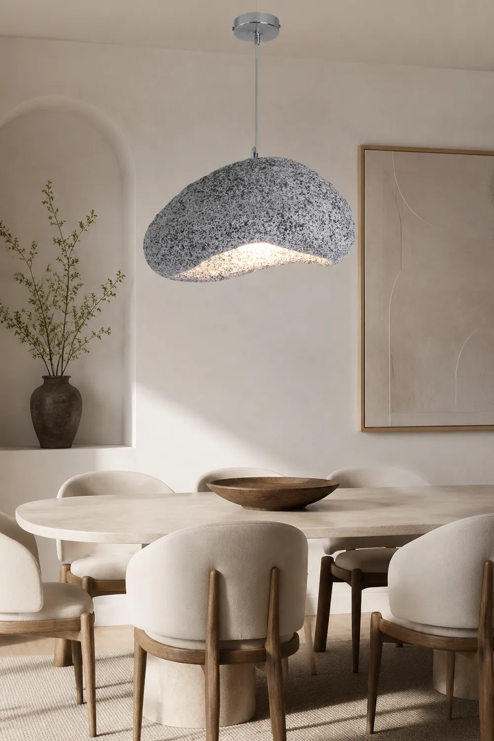 Byers Wabi Sabi Bread Shape Resin Pendant Light, 2 Color - Lumpaz