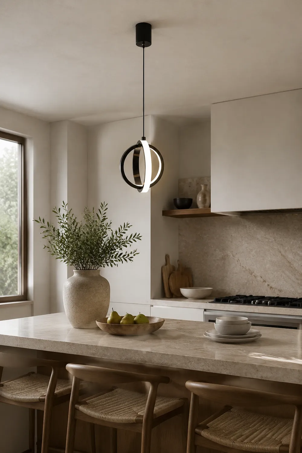 Lynch Pendant Light Spherical Modern, Metal, Black/Gold, Kitchen - Lumpaz