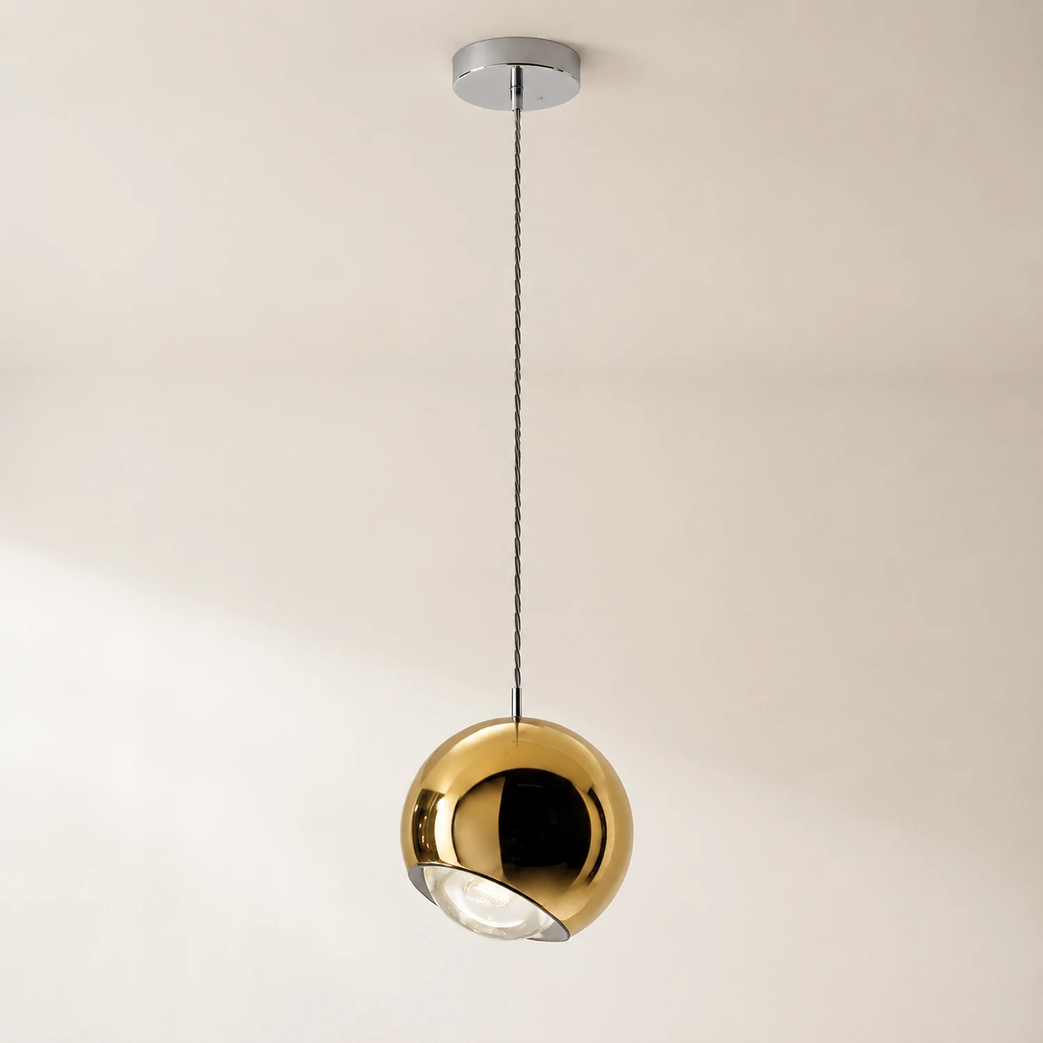 Valentina Modern Metal Ball Pendant Light, Silver/Gold - Lumpaz