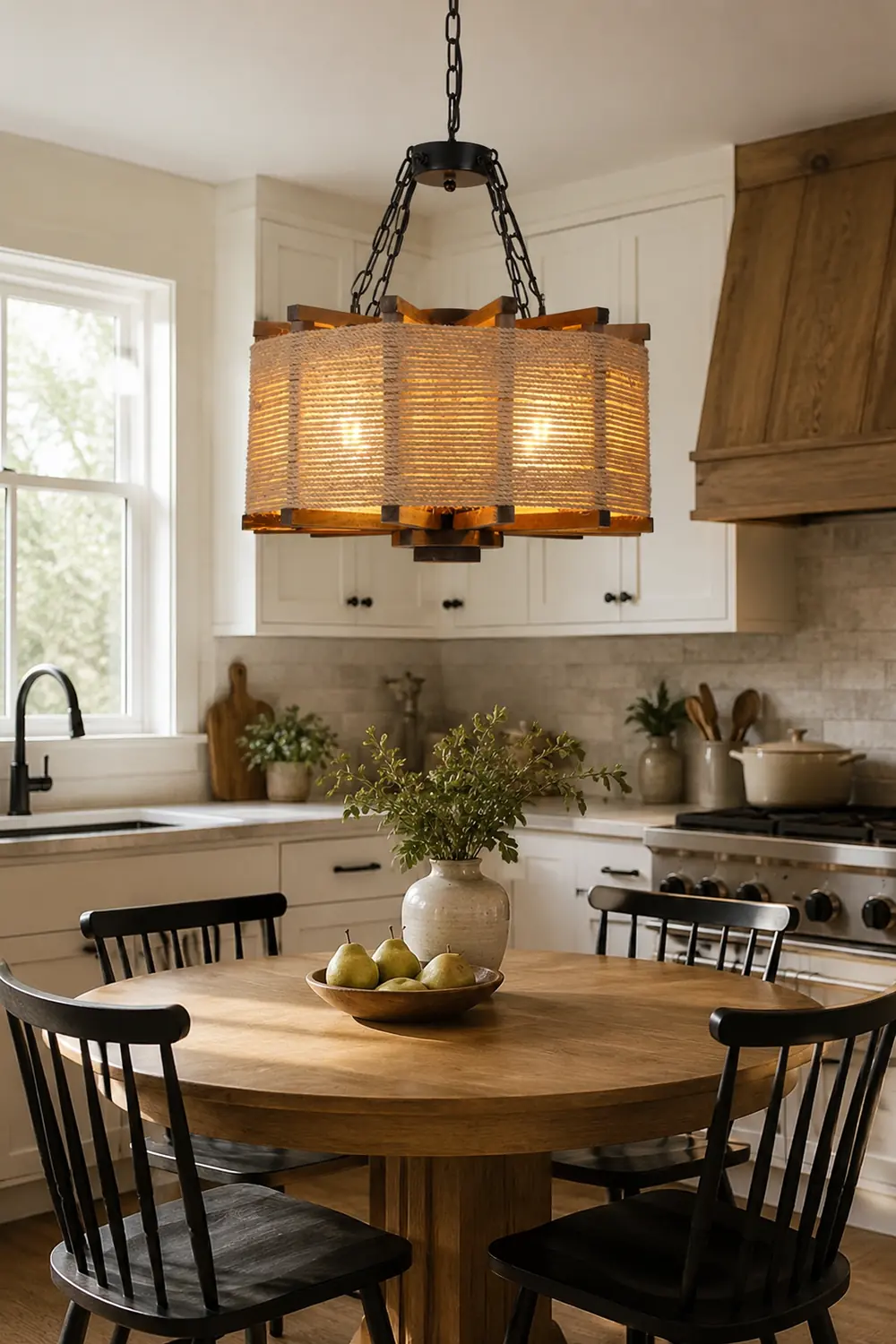 Austin Retro Cylindrical Metal/Wood Pendant Light - Lumpaz