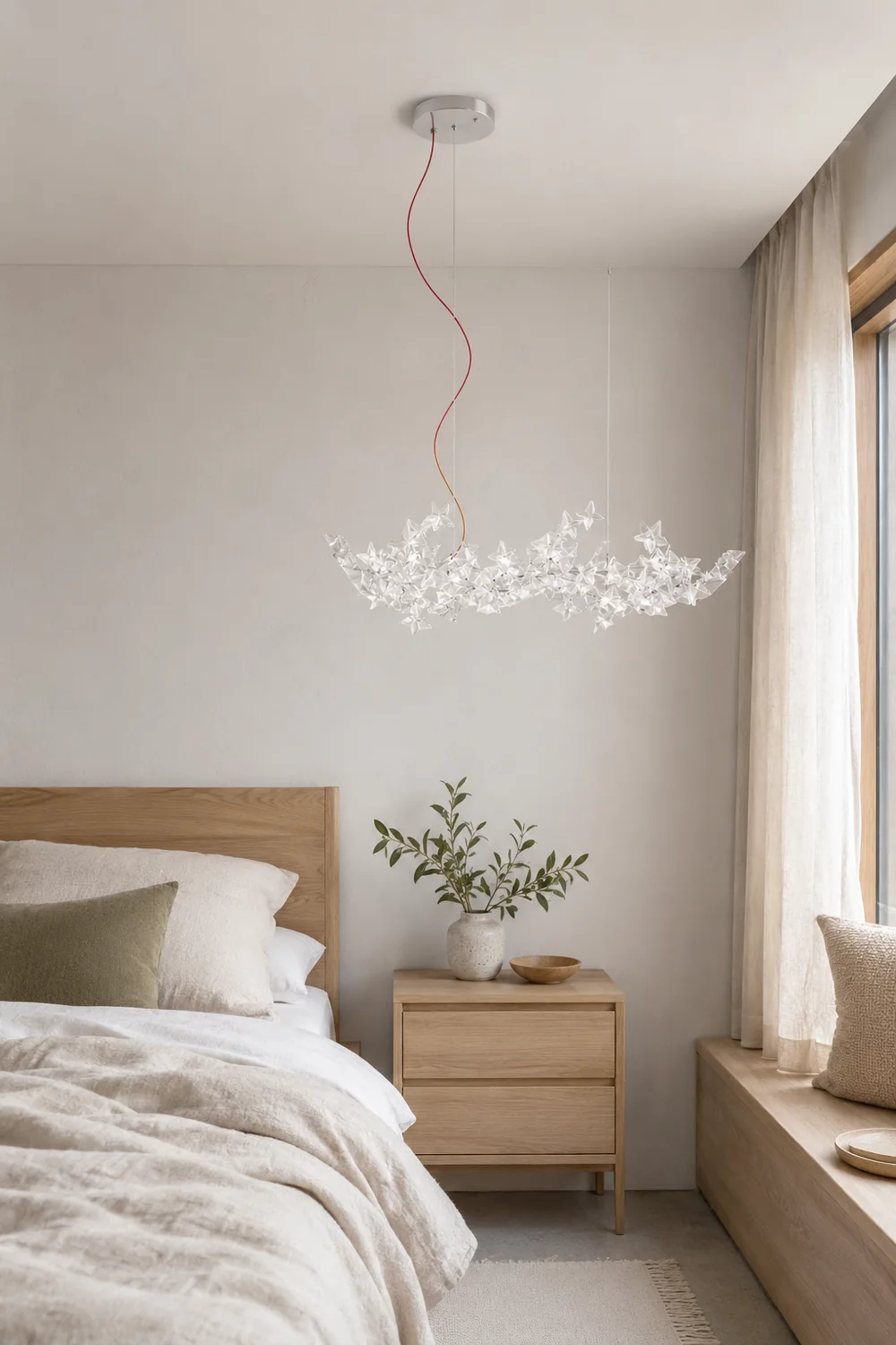 Ophelia Luxury Star Acrylic Pendant Light, Living Room, Silver - Lumpaz