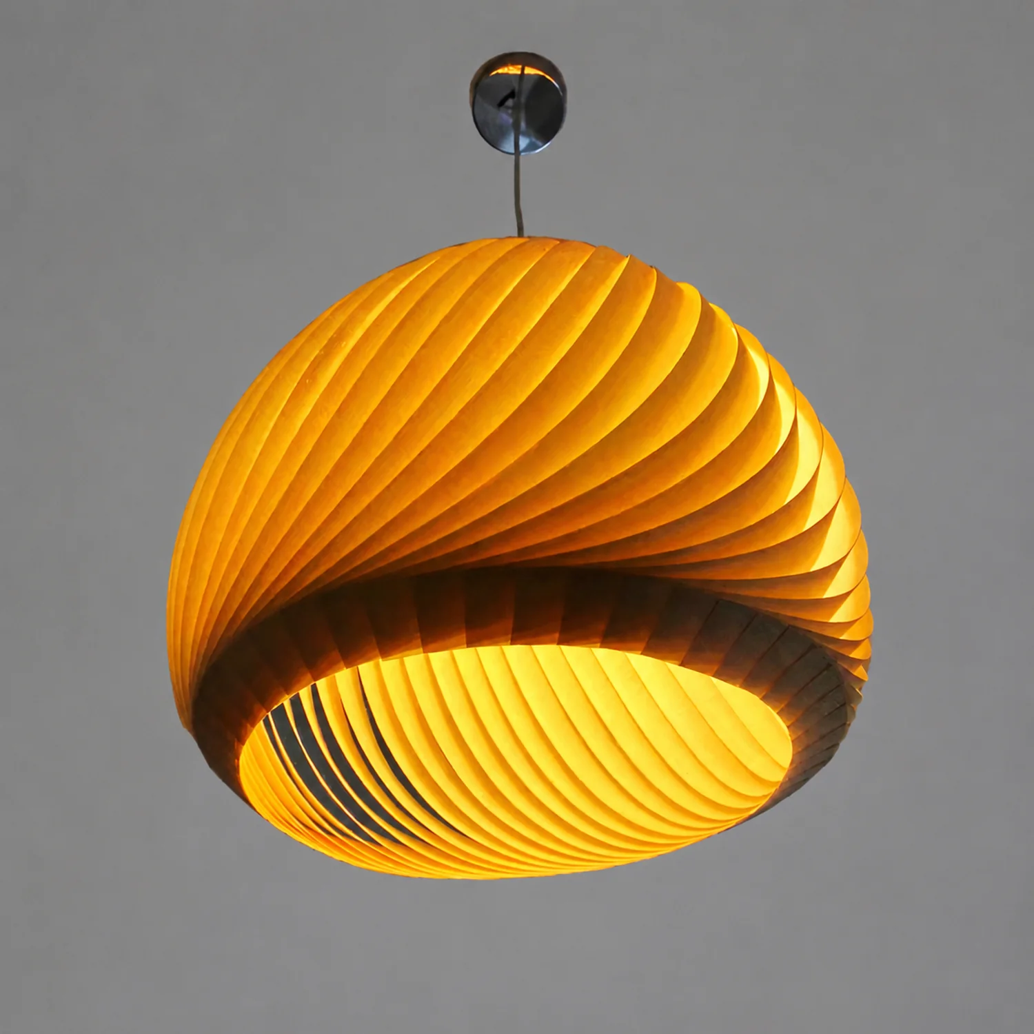 Ozawa Farmhouse Semi Metal Pendant Light, Brown/Wood - Lumpaz