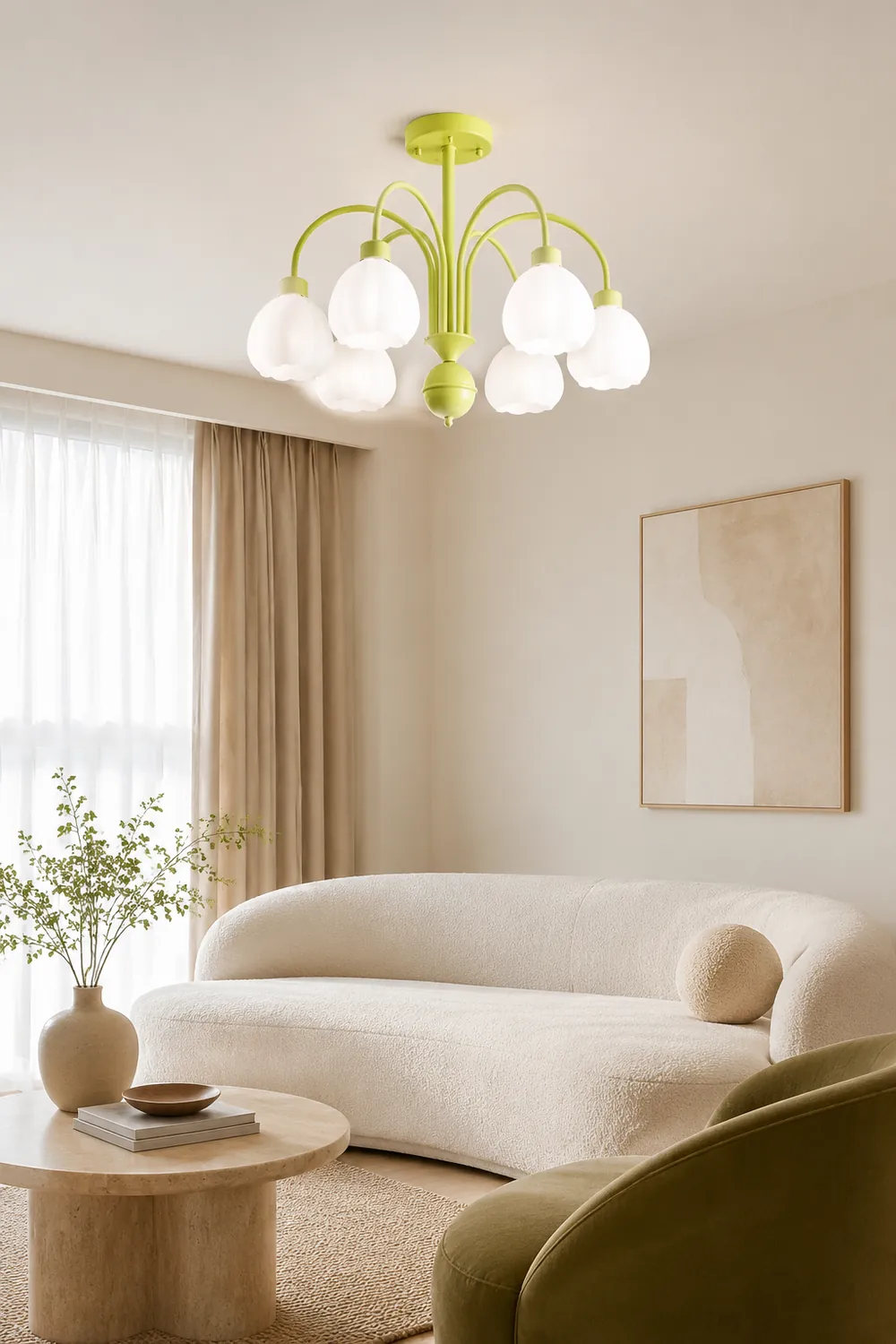Lily Modern Pumpkin Metal Pendant Light,Green - Lumpaz