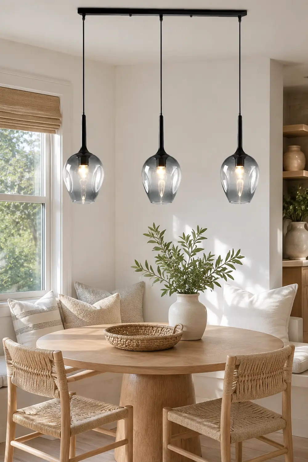 Hailie Modern Globo Glass Pendant Lignt, Clear/Amber/Blue/Gray/Smoke/Gray - Lumpaz