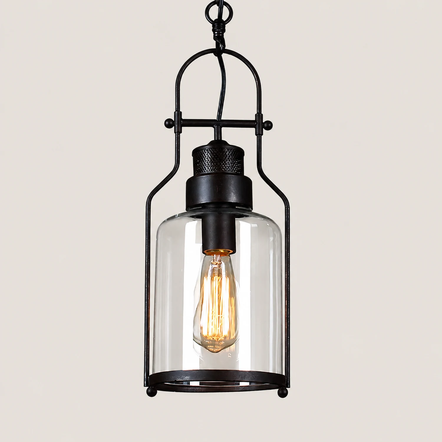 Austin Vintage Industrial Pendant Light, Black/Rust - Lumpaz