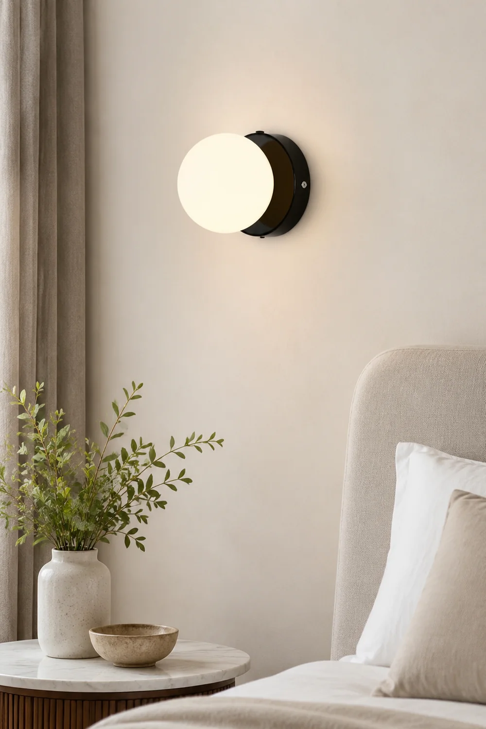 Valentina Modern LED Wall Lamp Black Metal Bedroom - Lumpaz