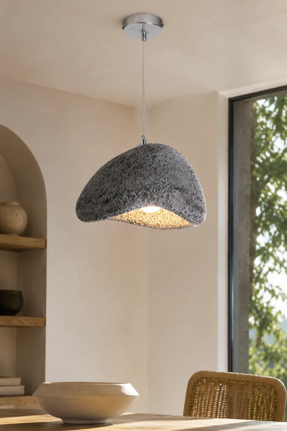 Byers Wabi Sabi Bread Shape Resin Pendant Light, Resin, 4 Color - Lumpaz