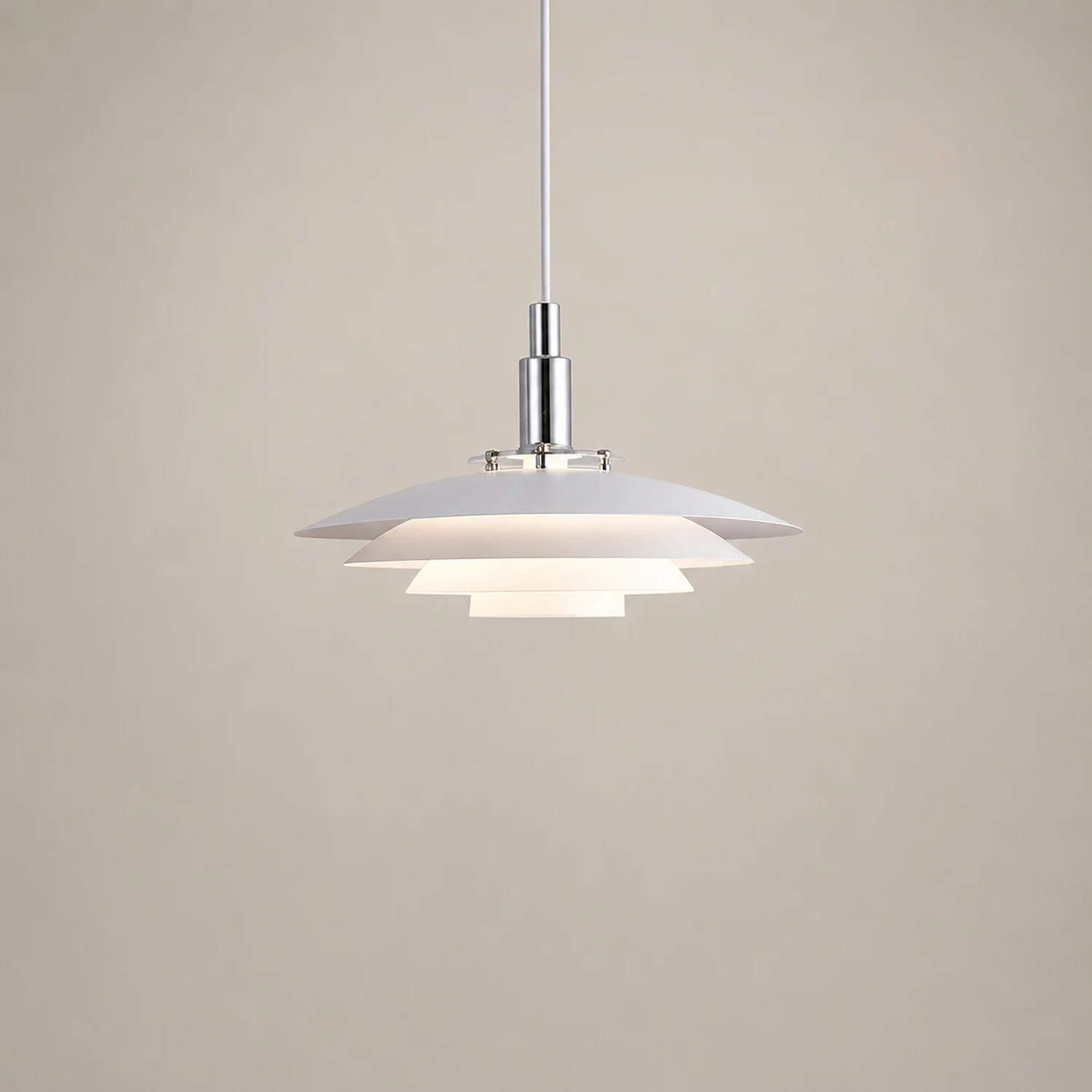 Morandi Modern Frisbee Shaped Metal Pendant Light, Black/White - Lumpaz