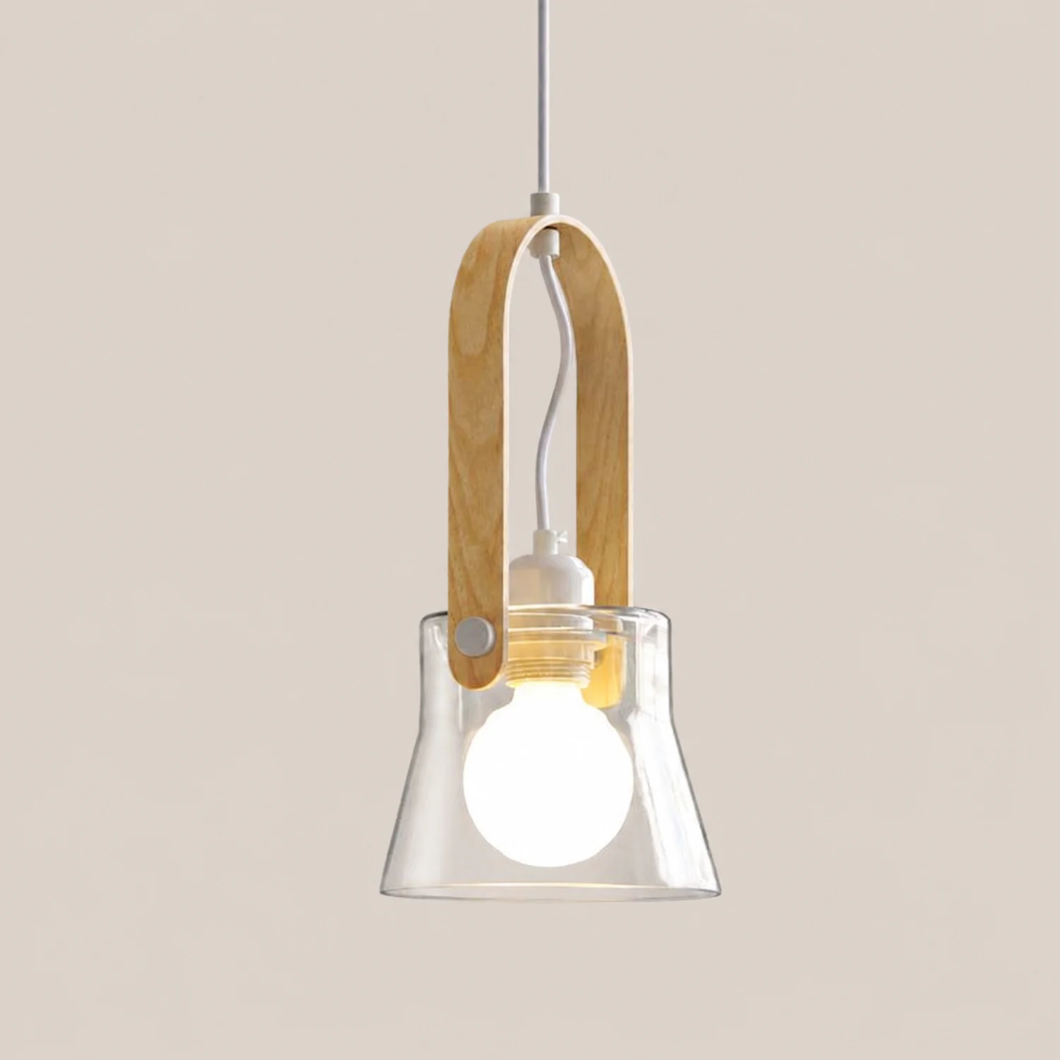 Hailie Minimalist Bowl Shaped Glass Pendant Light, Clear - Lumpaz