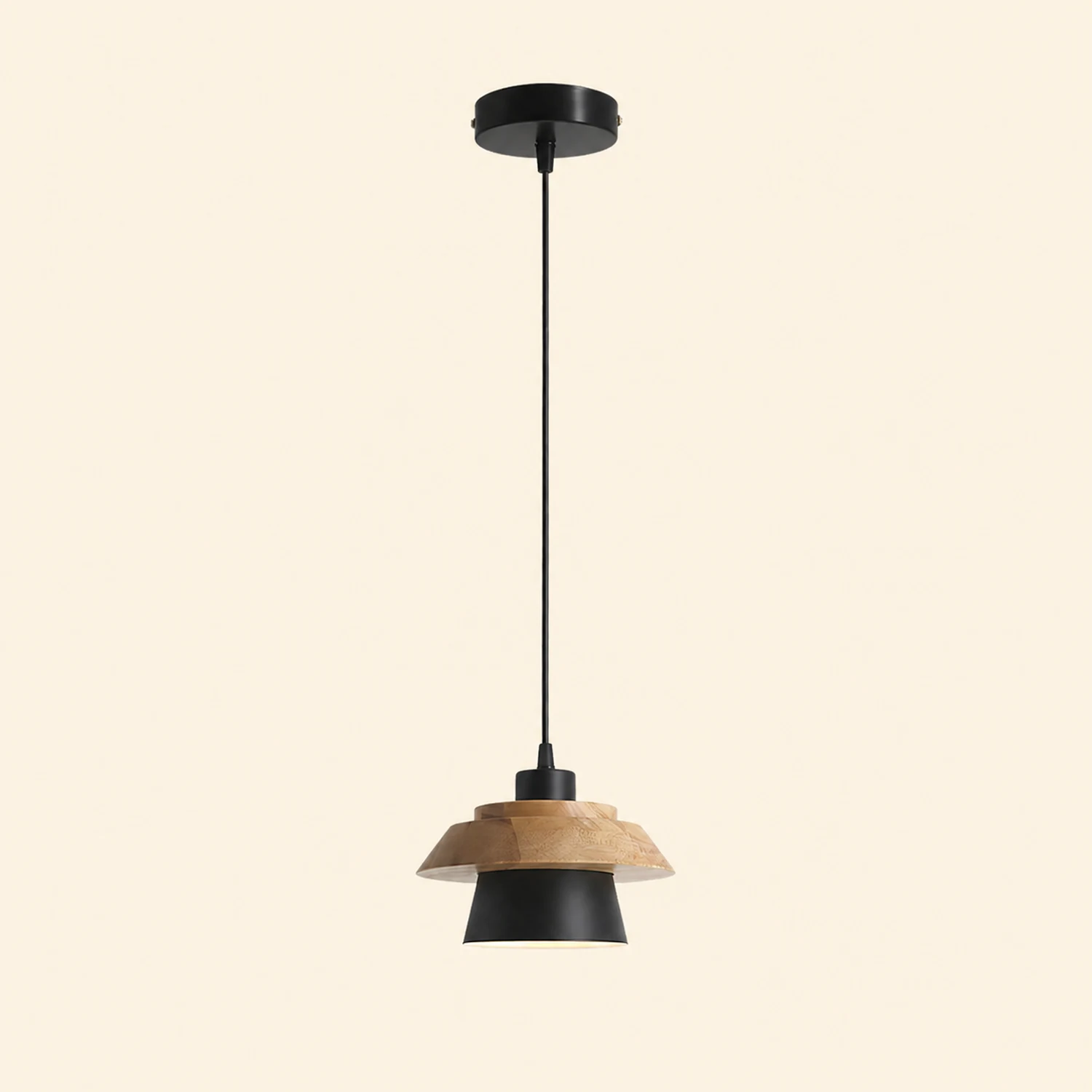 Zaid Modern Glass/Wood Pendant Light, Multi Color - Lumpaz