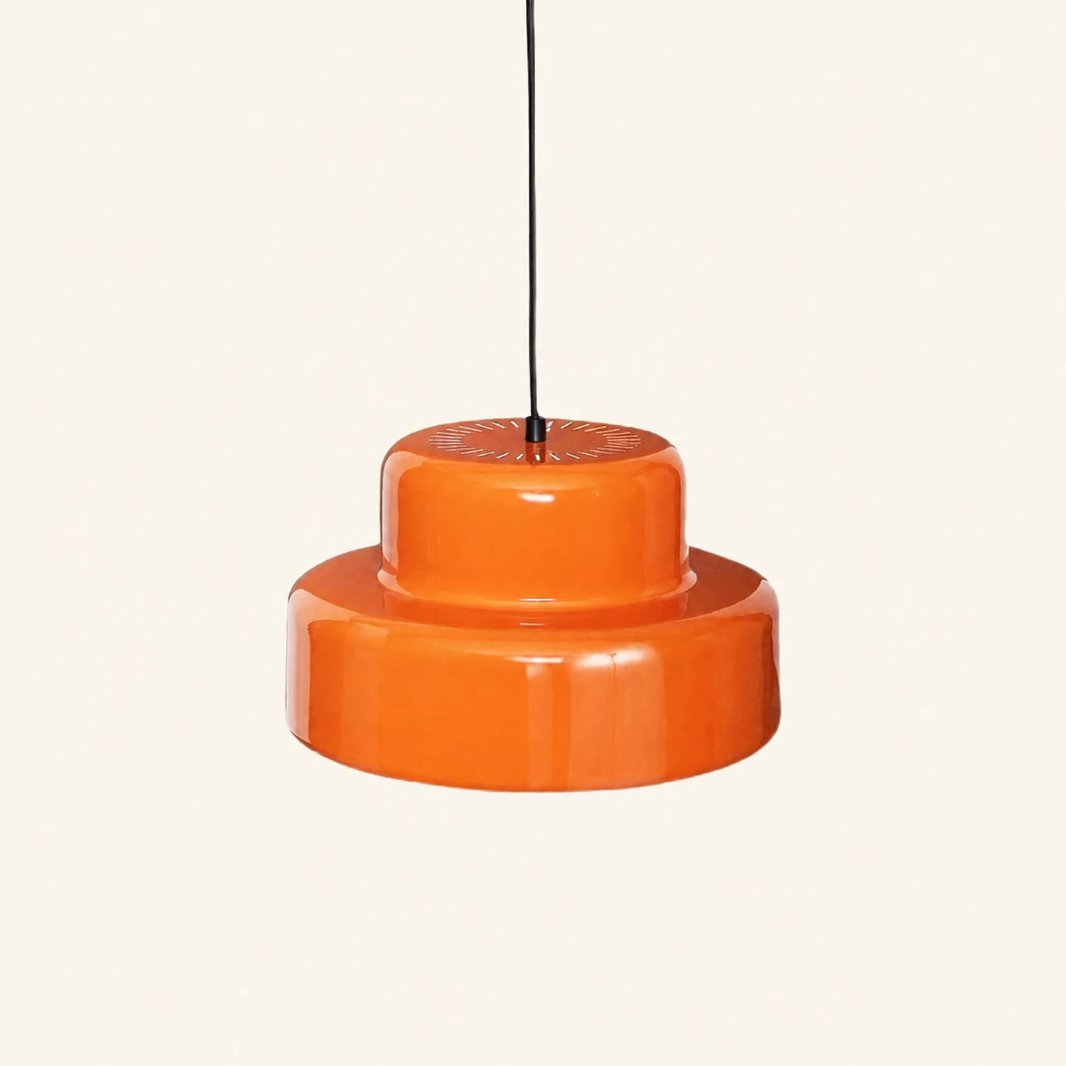 Leilani Single Head Vintage Cosy Pendant Light Orange Metal Dining Room - Lumpaz