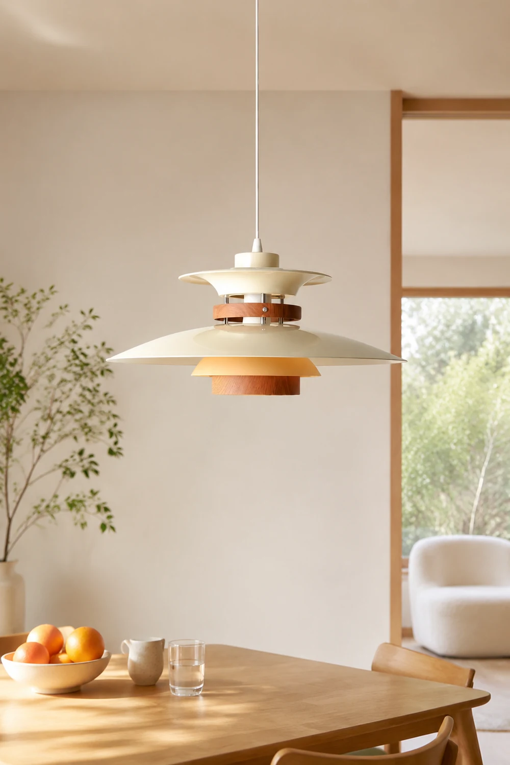 Morandi Unique Designer Metal Pendant Light, White - Lumpaz