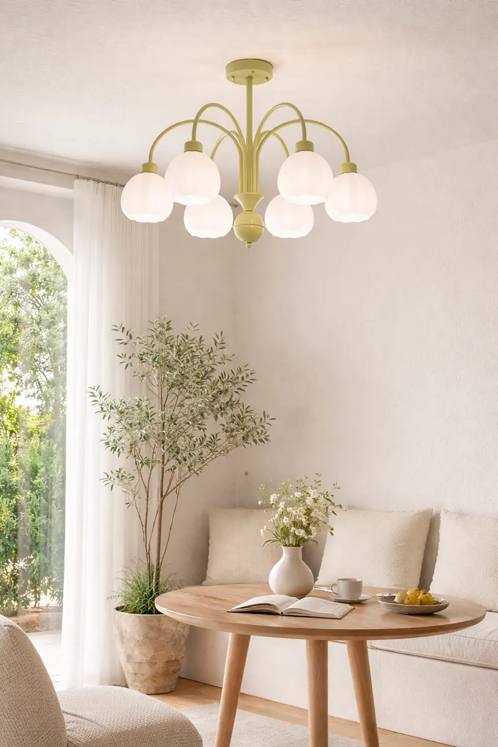 Lily Modern Pumpkin Metal Pendant Light,Green - Lumpaz