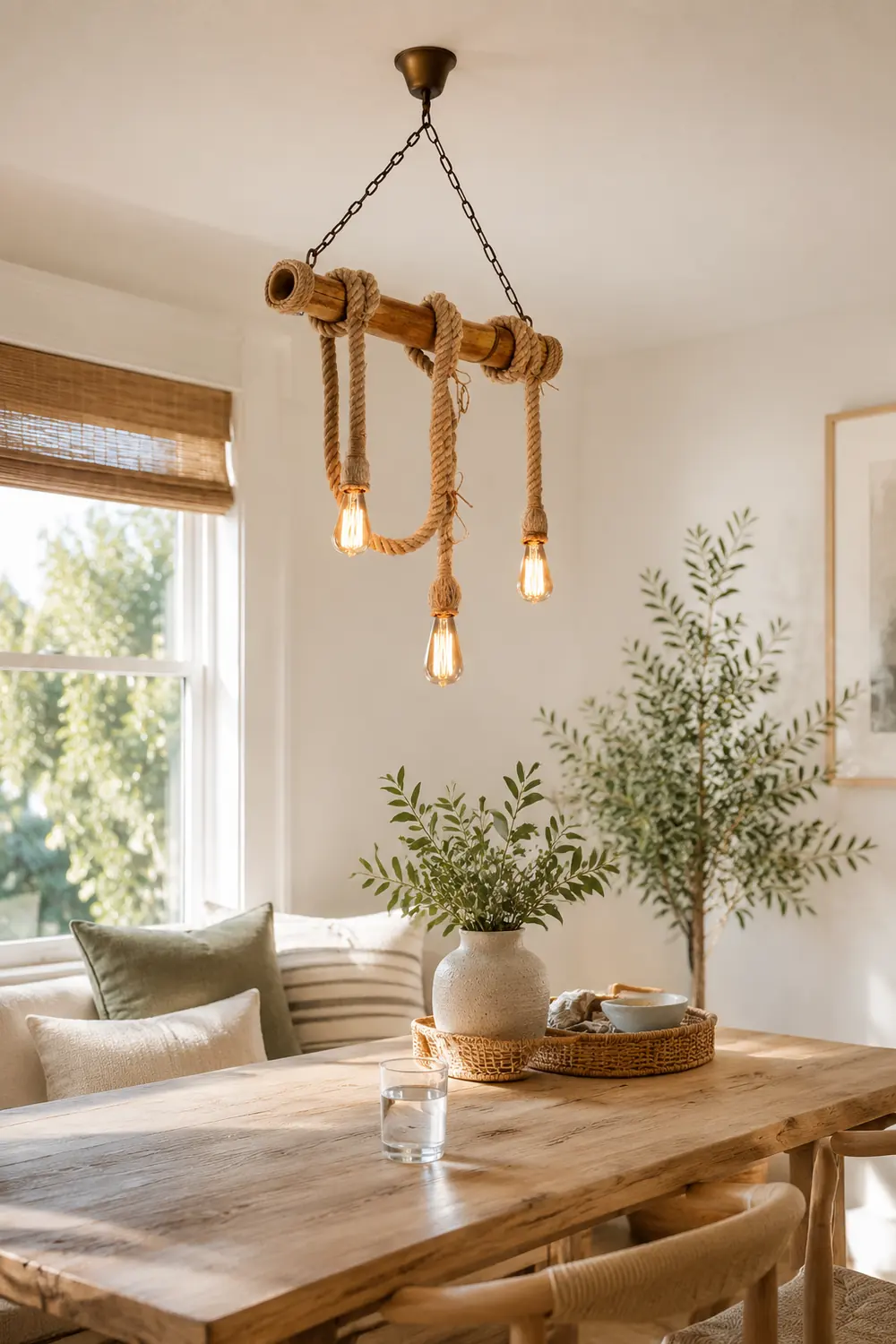 Alessio Vintage Retro Resin Pendant Light, flaxen - Lumpaz