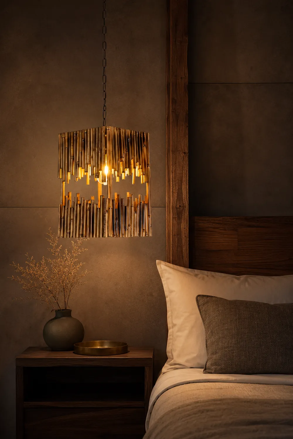 Austin Retro Rectangular Metal/Wood Pendant Light - Lumpaz
