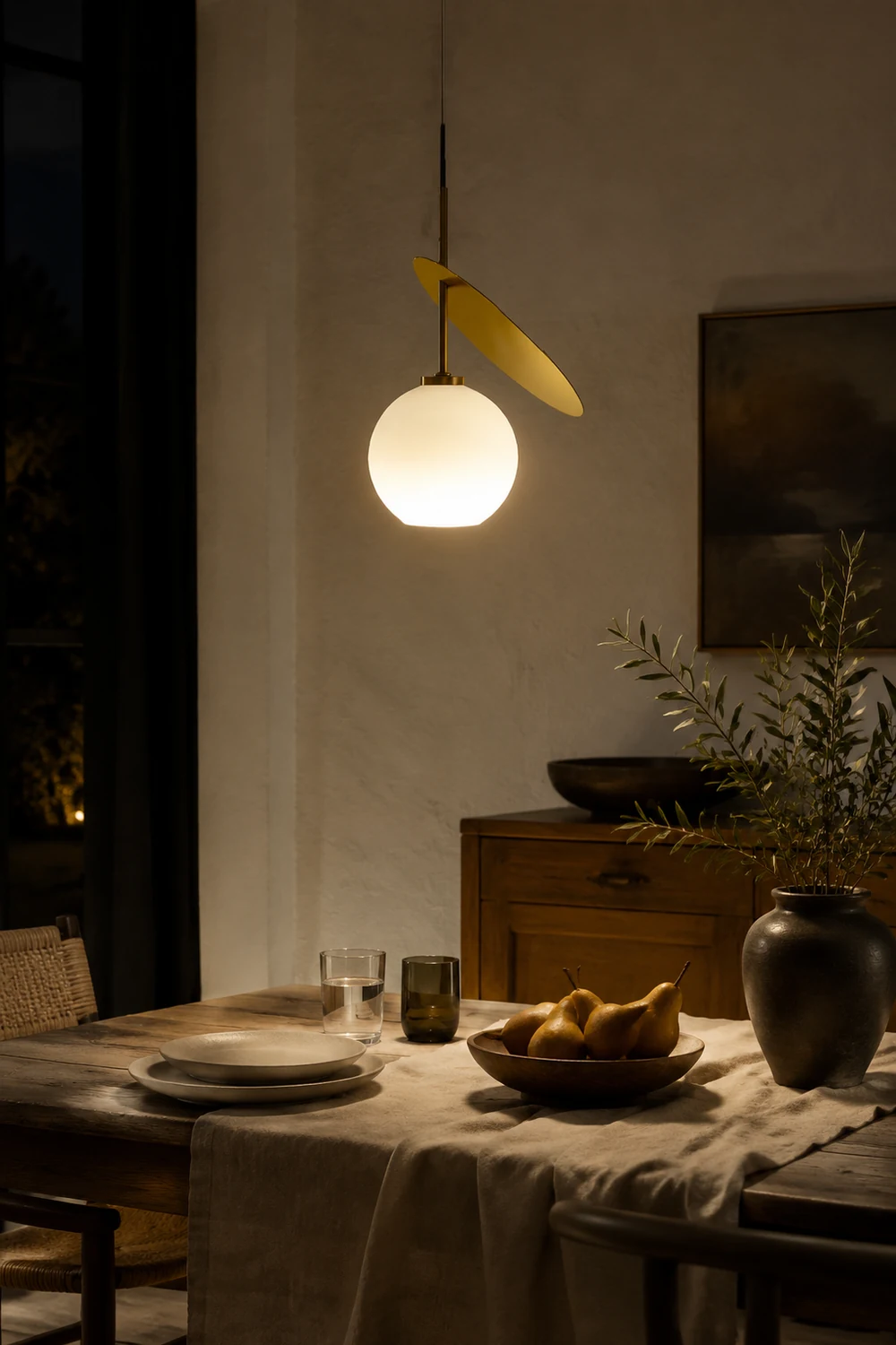 Valentina Cherry Pendant Light, Metal & Glass, 3 Color - Lumpaz