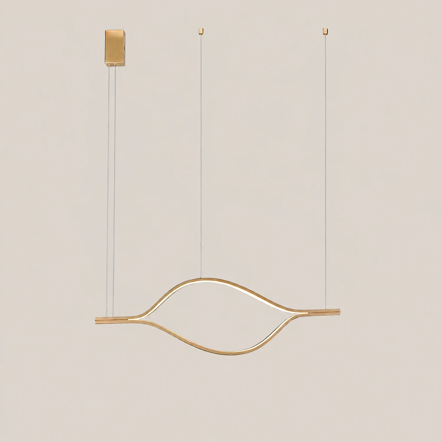 Edge Wave Pendant Light, Gold, 31.5"/39.3"/47.2" - Lumpaz