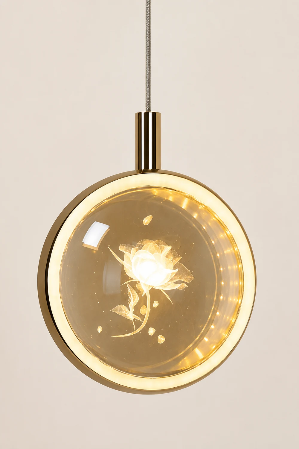 Kady Modern LED Pendant Light Crystal/Metal Living Room/Bedroom - Lumpaz