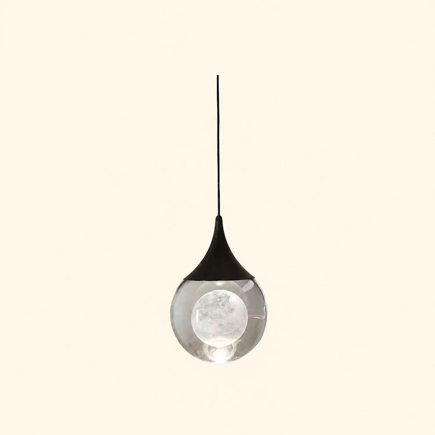 Elif Minimalist Moon Metal Pendant Light,Black - Lumpaz