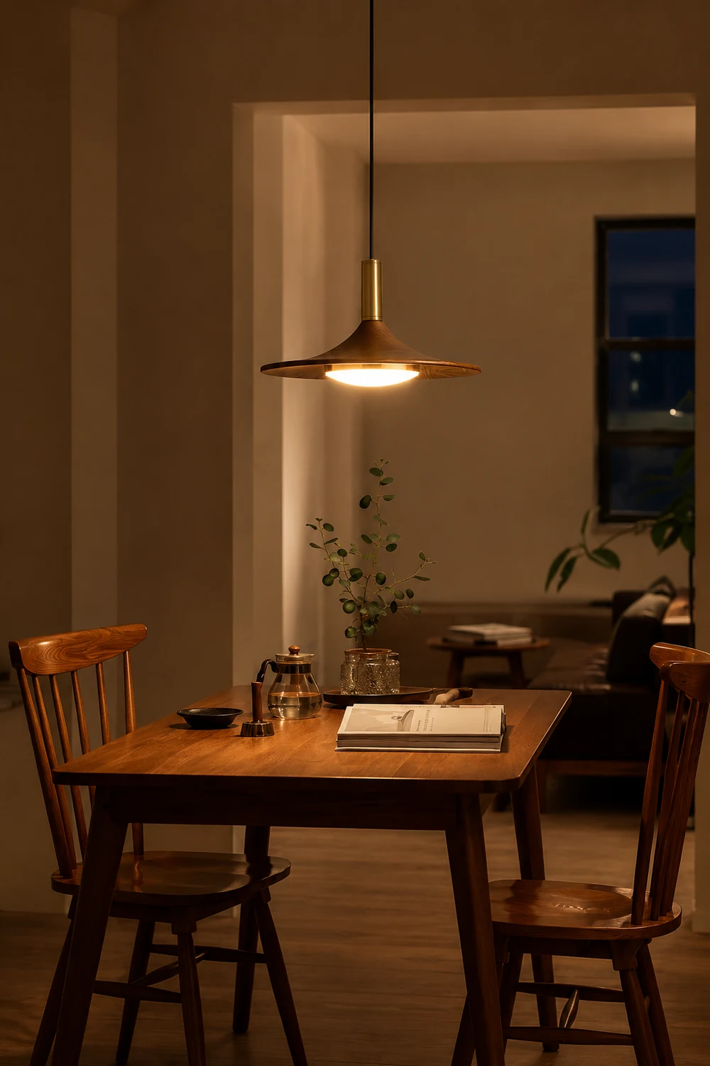 Carins Rustic Cap-shaped Wooden Pendant Light, Natural Wood - Lumpaz