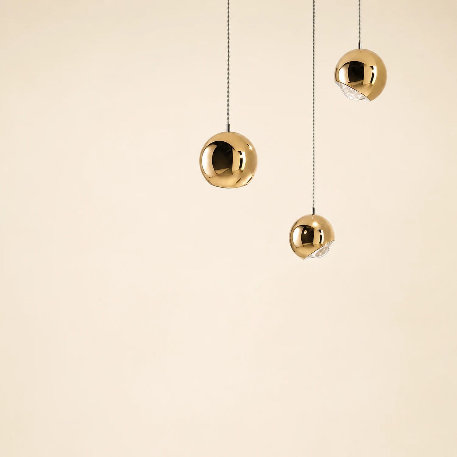 Valentina Modern Metal Ball Pendant Light, Silver/Gold - Lumpaz