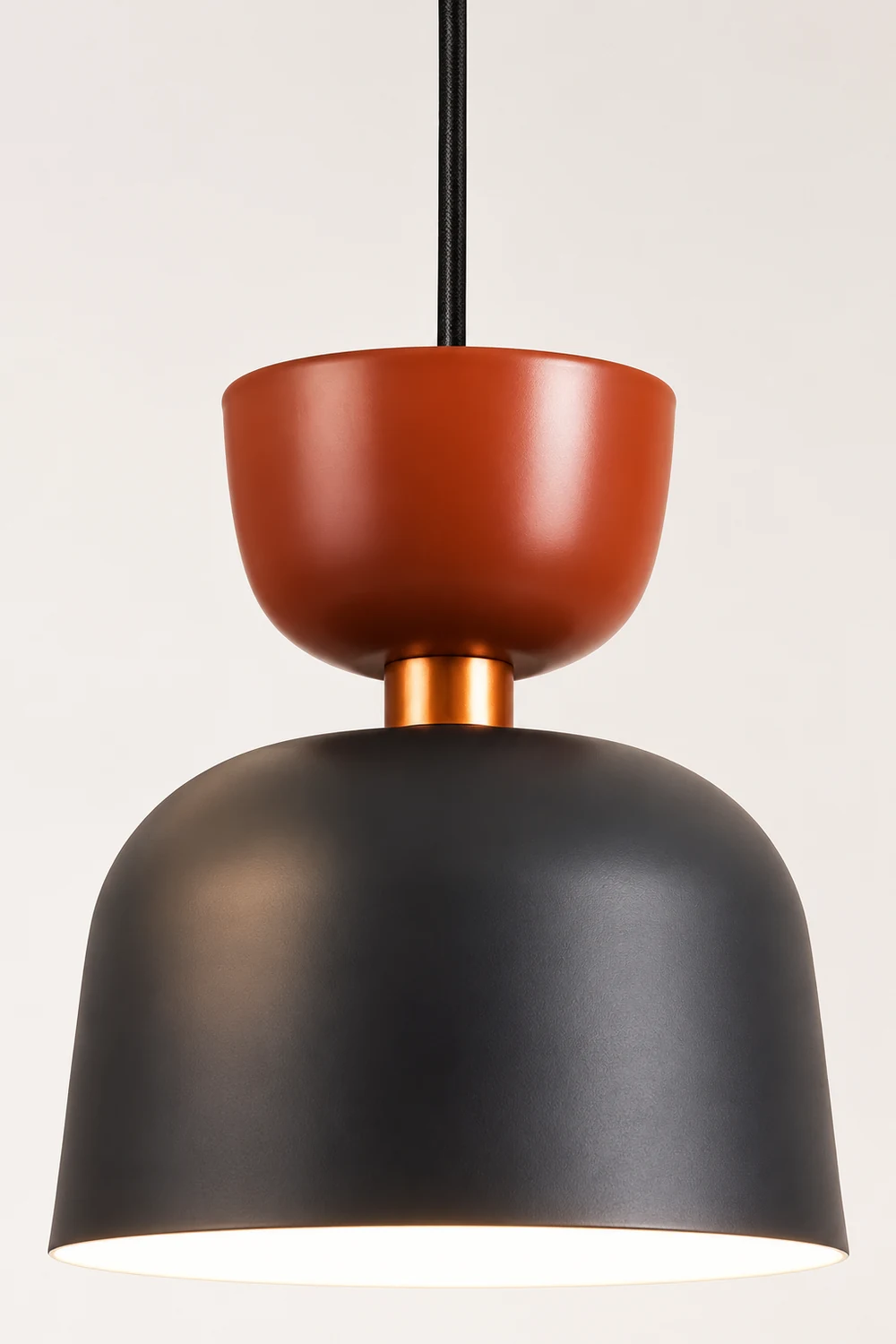 Morandi Modern Dome Art Deco Pendant Light, Black/Yellow/Pink/Gray - Lumpaz