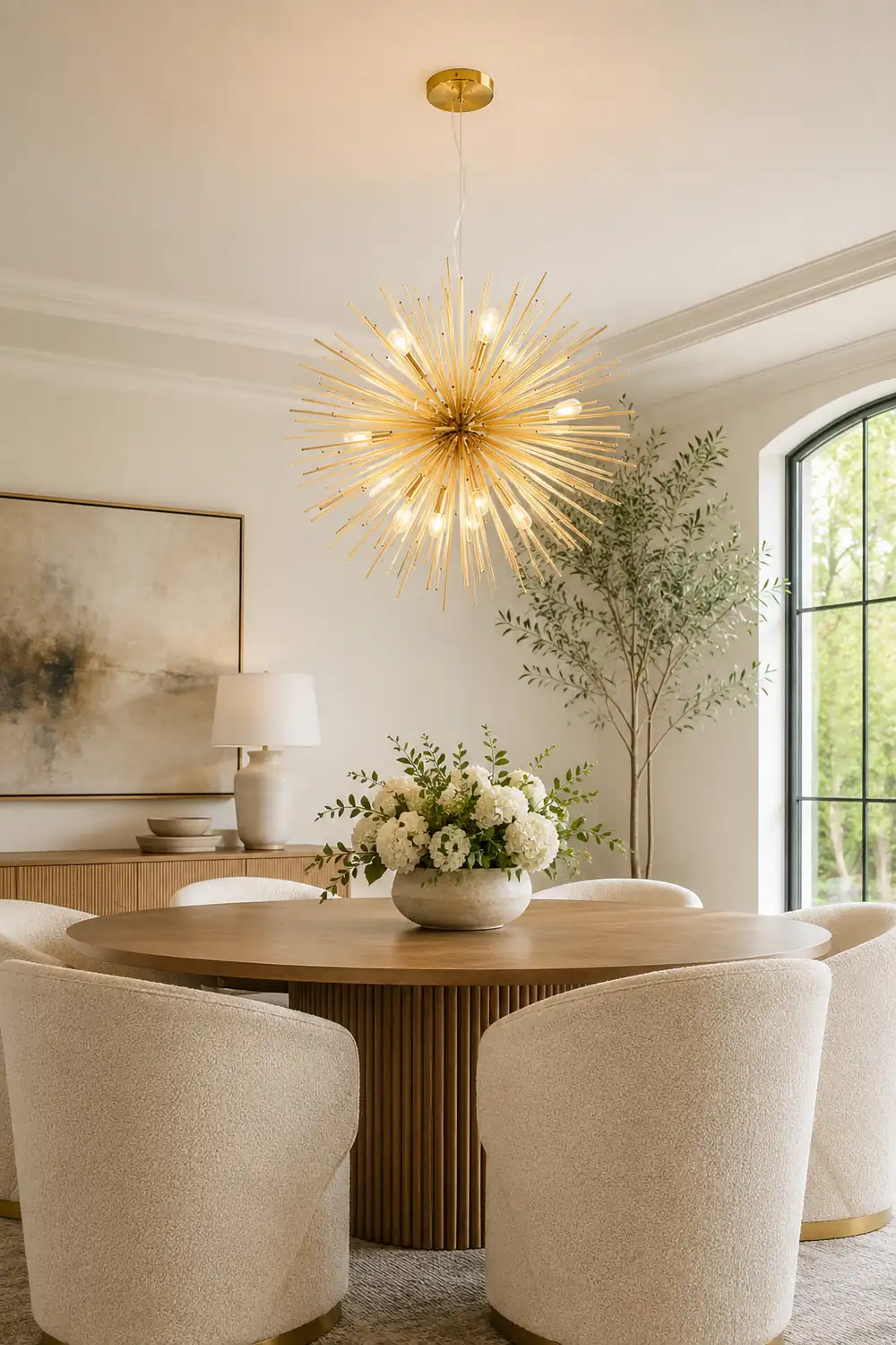 Modern Designer Starburst Pendant Light, Gold - Lumpaz