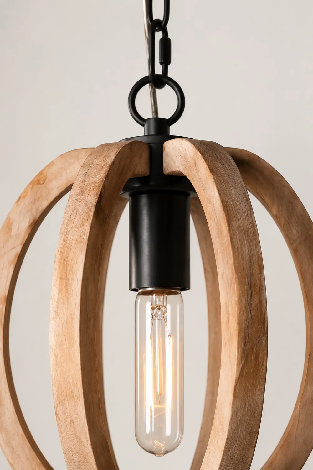 Alessio Orb/Gourd Wood Pendant Light - Lumpaz