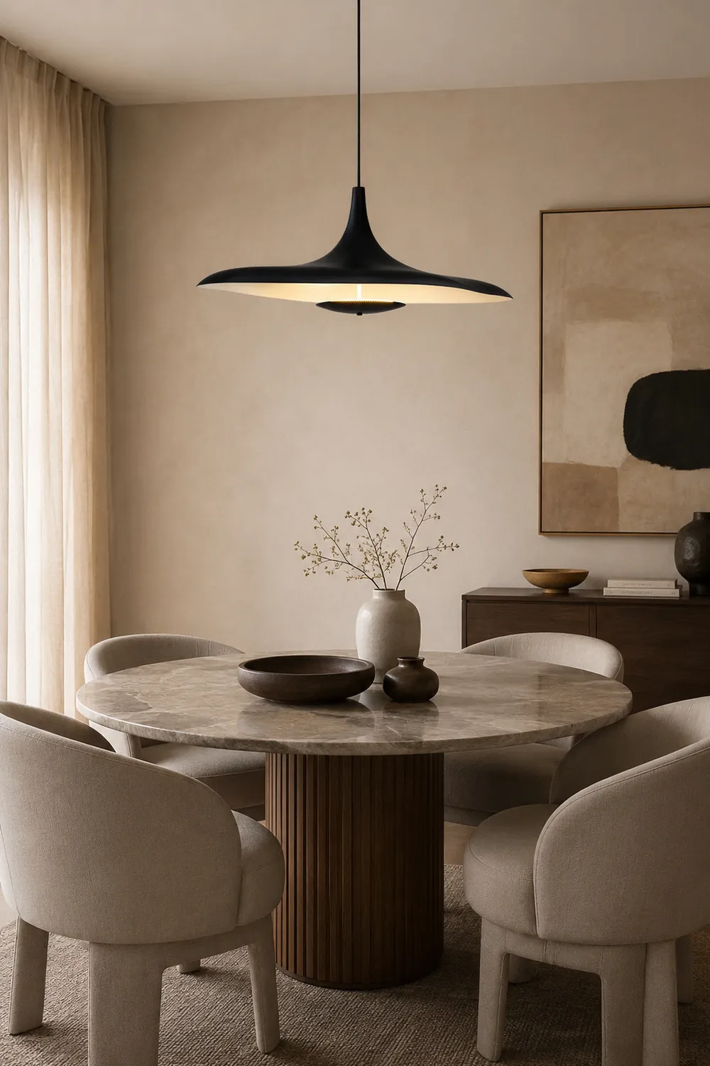 Carins Modern Minimalist ResinCreative Pendant Light, Black/White - Lumpaz