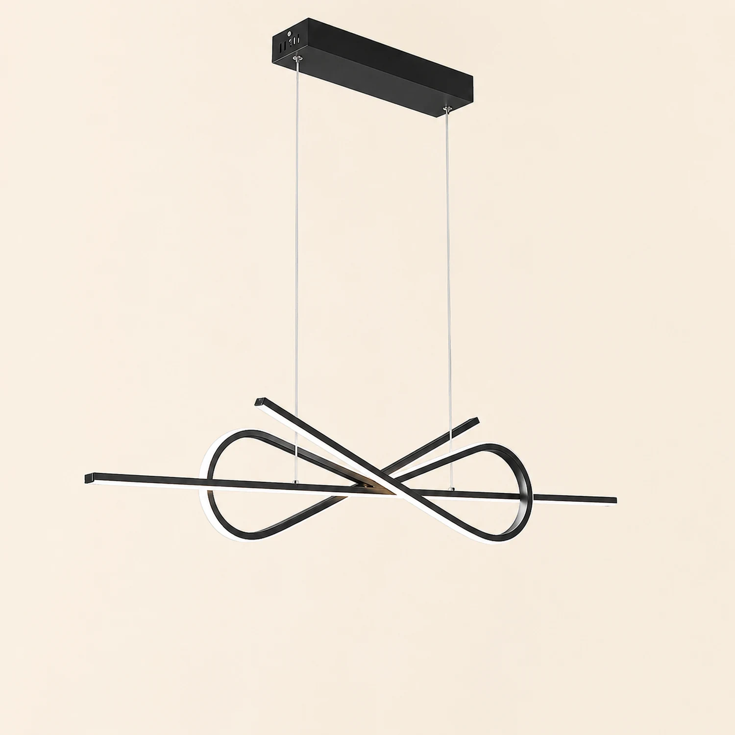 Bouvet Modern Minimalist Nordic Bow-tie Metal Pendant Light, White/Black - Lumpaz