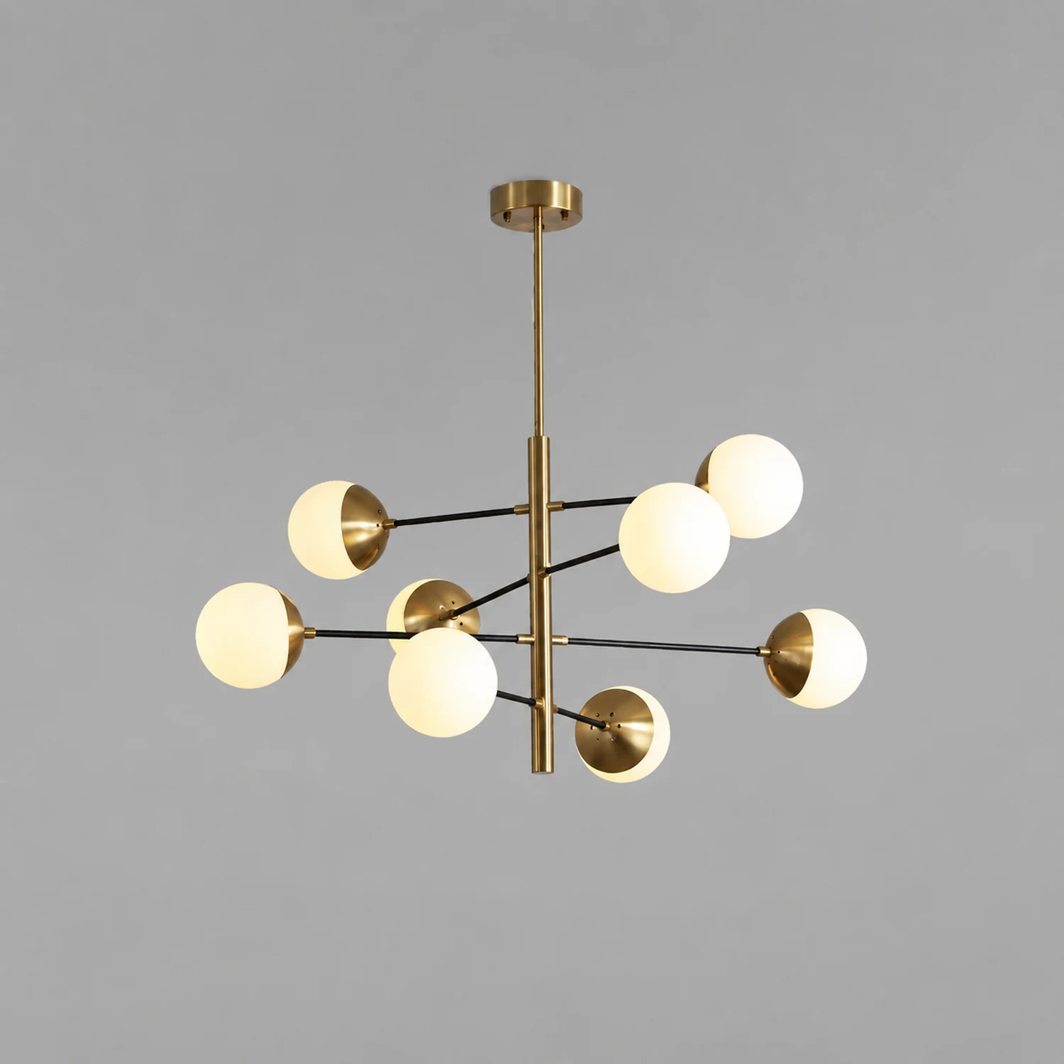 Valentina Nordic Multi Globe Metal/Glass Pendant Light, Gold - Lumpaz