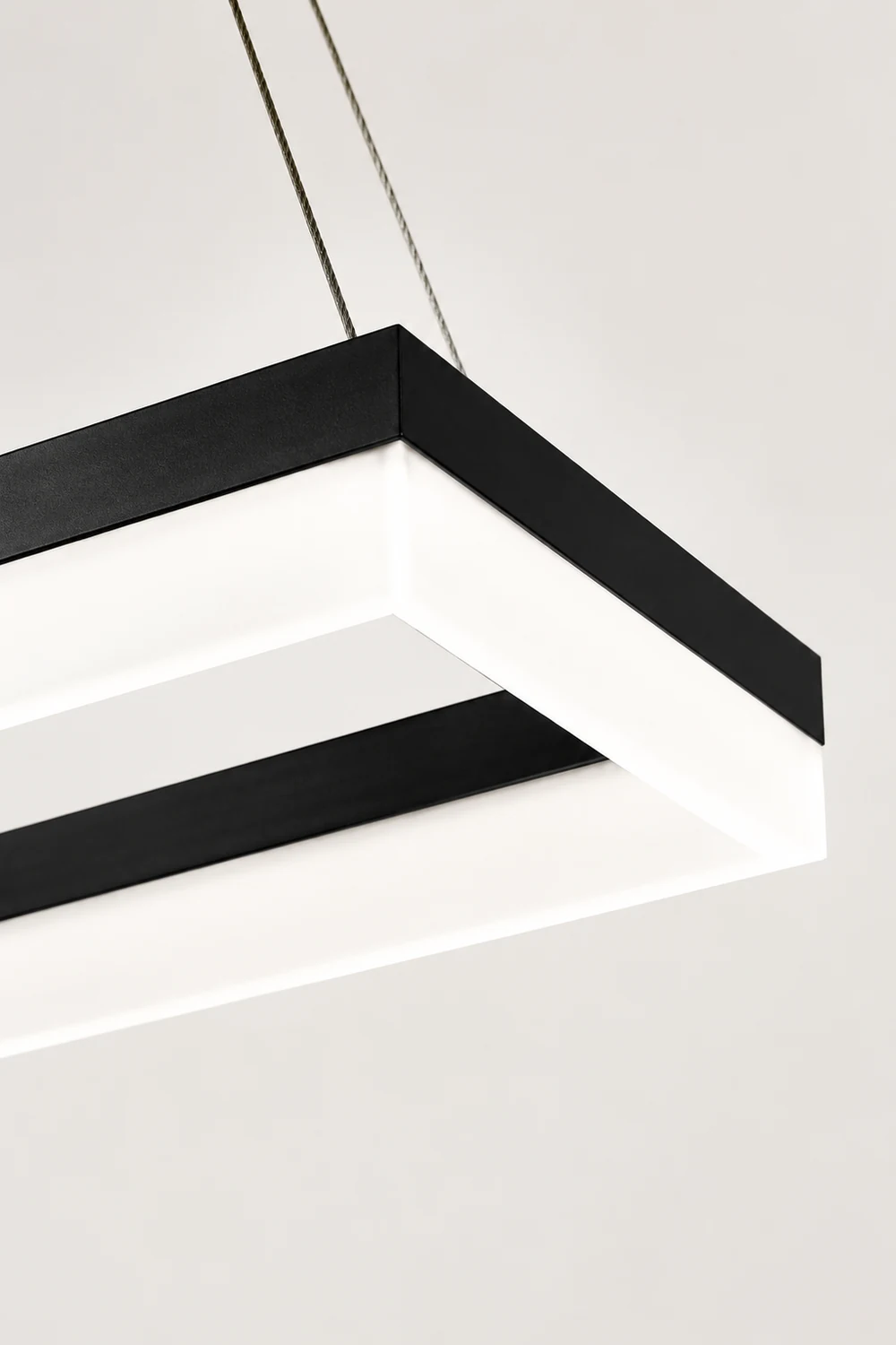 Bouvet Nordic Rectangular Led Pendant Light, Black/White, Acrylic - Lumpaz