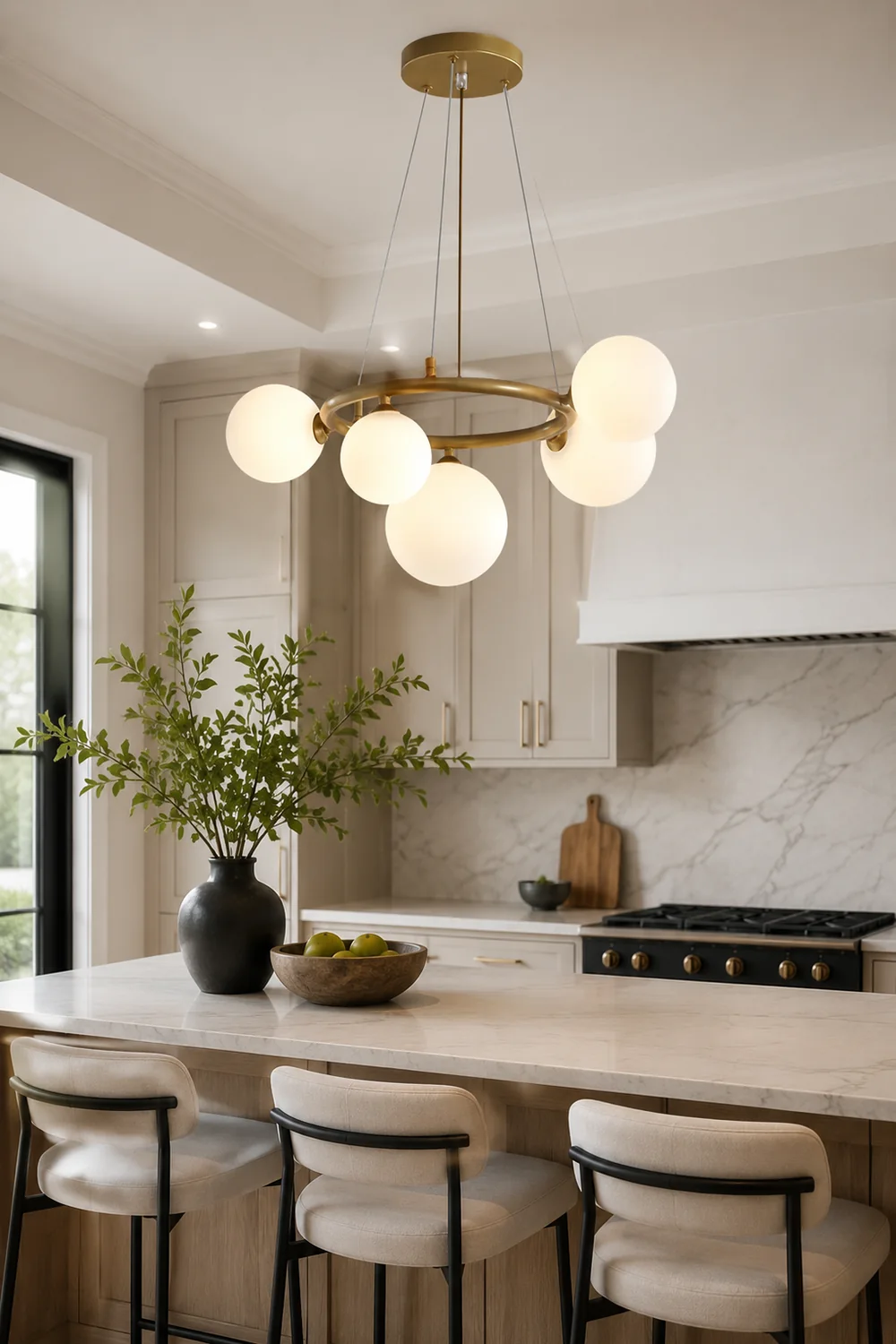 Valentina Modern Designe Wave Metal/Glass Pendant Light, White/Gold - Lumpaz