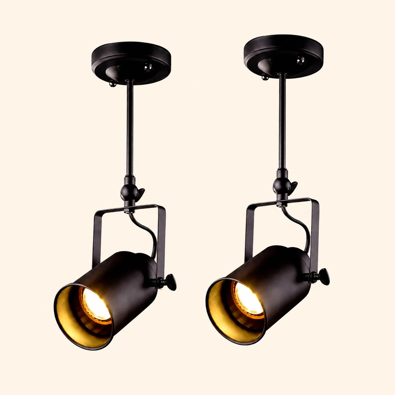 Alessio Industrial Style Rotatable Semi-Flush Mount Ceiling Light - Lumpaz