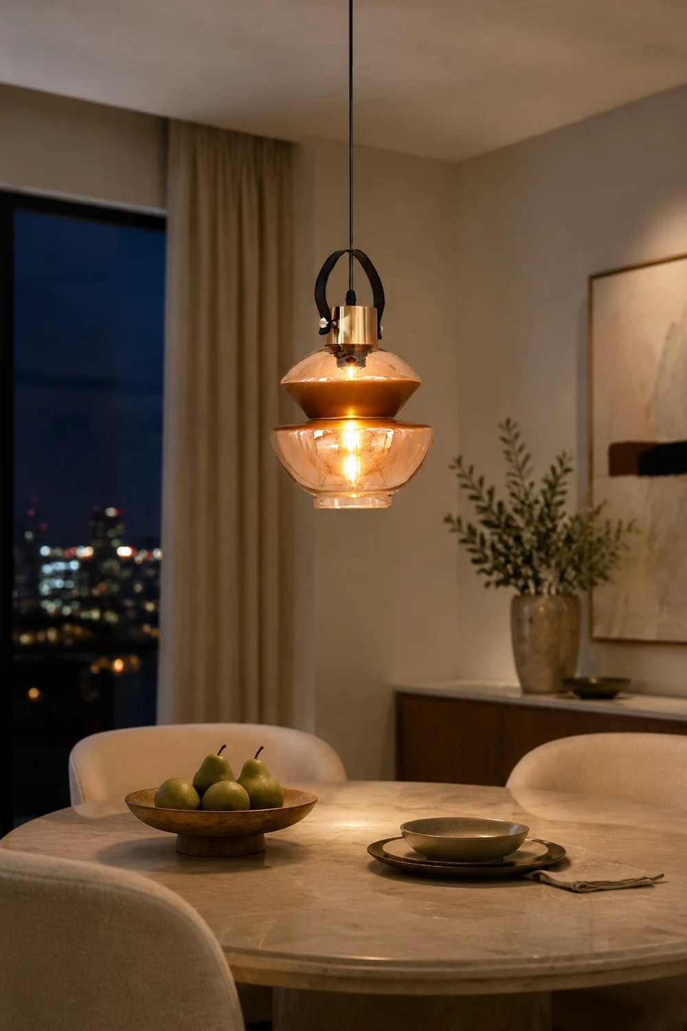 Alessio Copper Clear Glass Pendant Light - Lumpaz