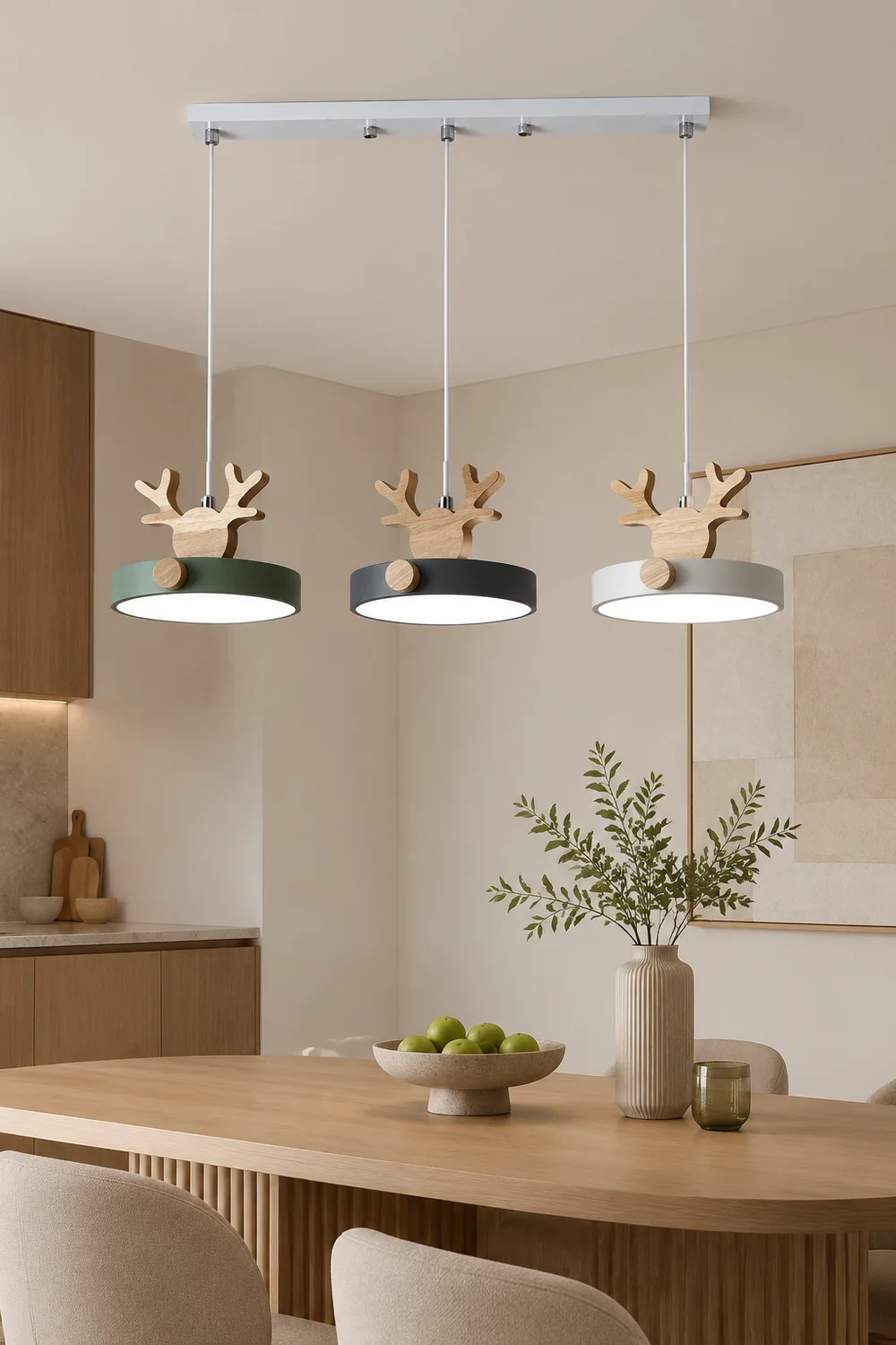 Morandi Deer Cluster Pendant Light 3 Color, 1/3 Heads - Lumpaz
