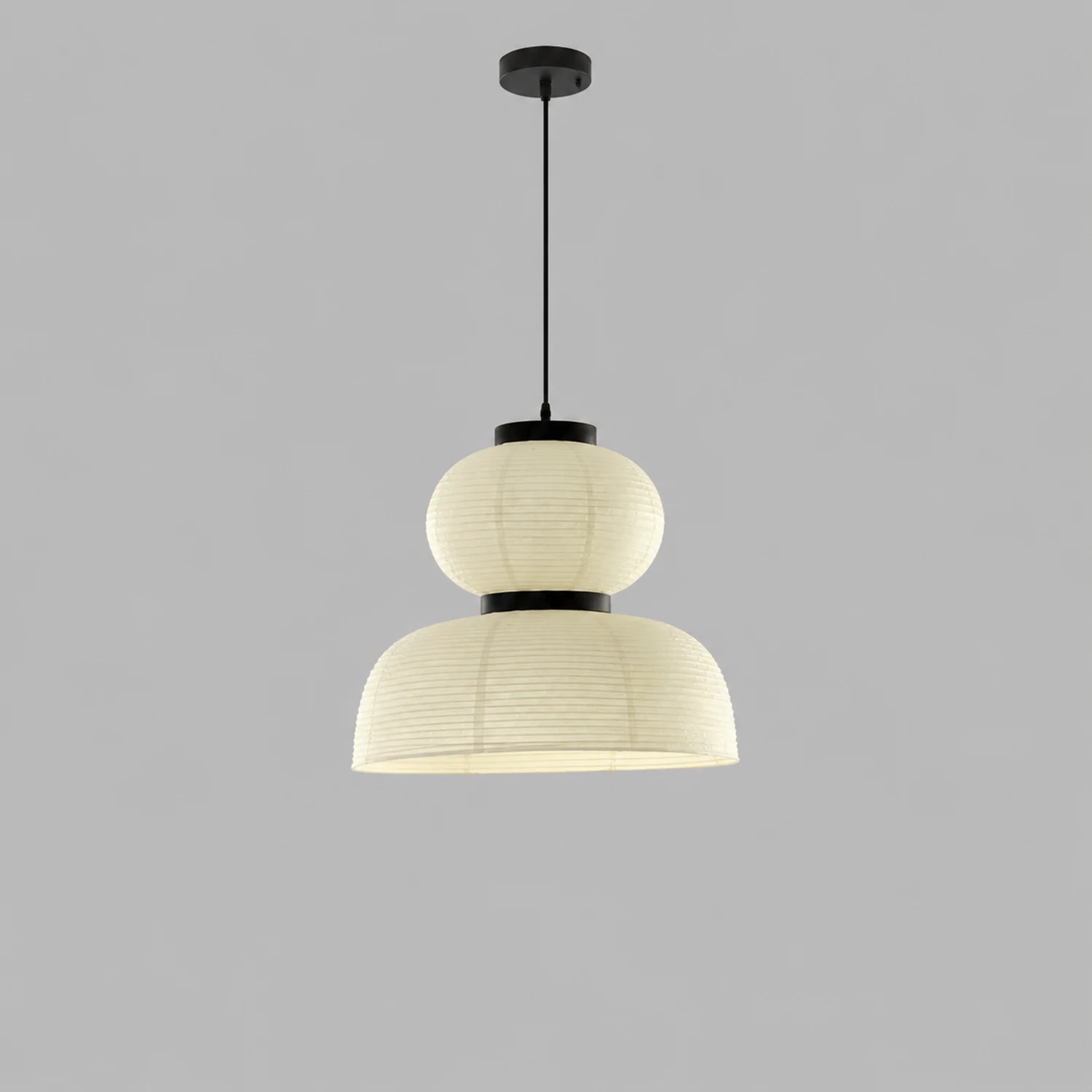 Ozawa Retro Fabric & Metal Pendant Light, 2 Style - Lumpaz