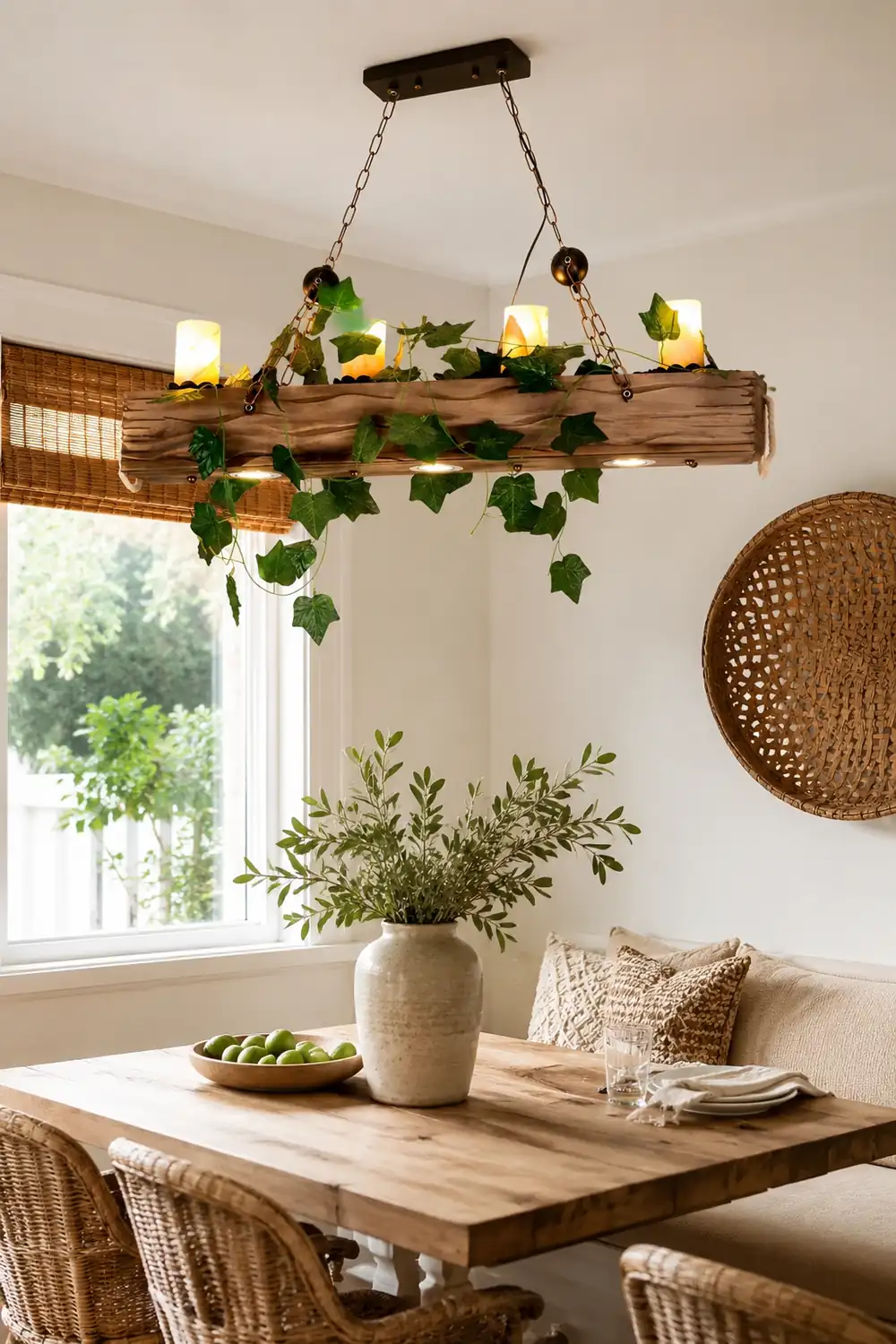 Austin Rustic Linear Wood Pendant Light Dining Room - Lumpaz