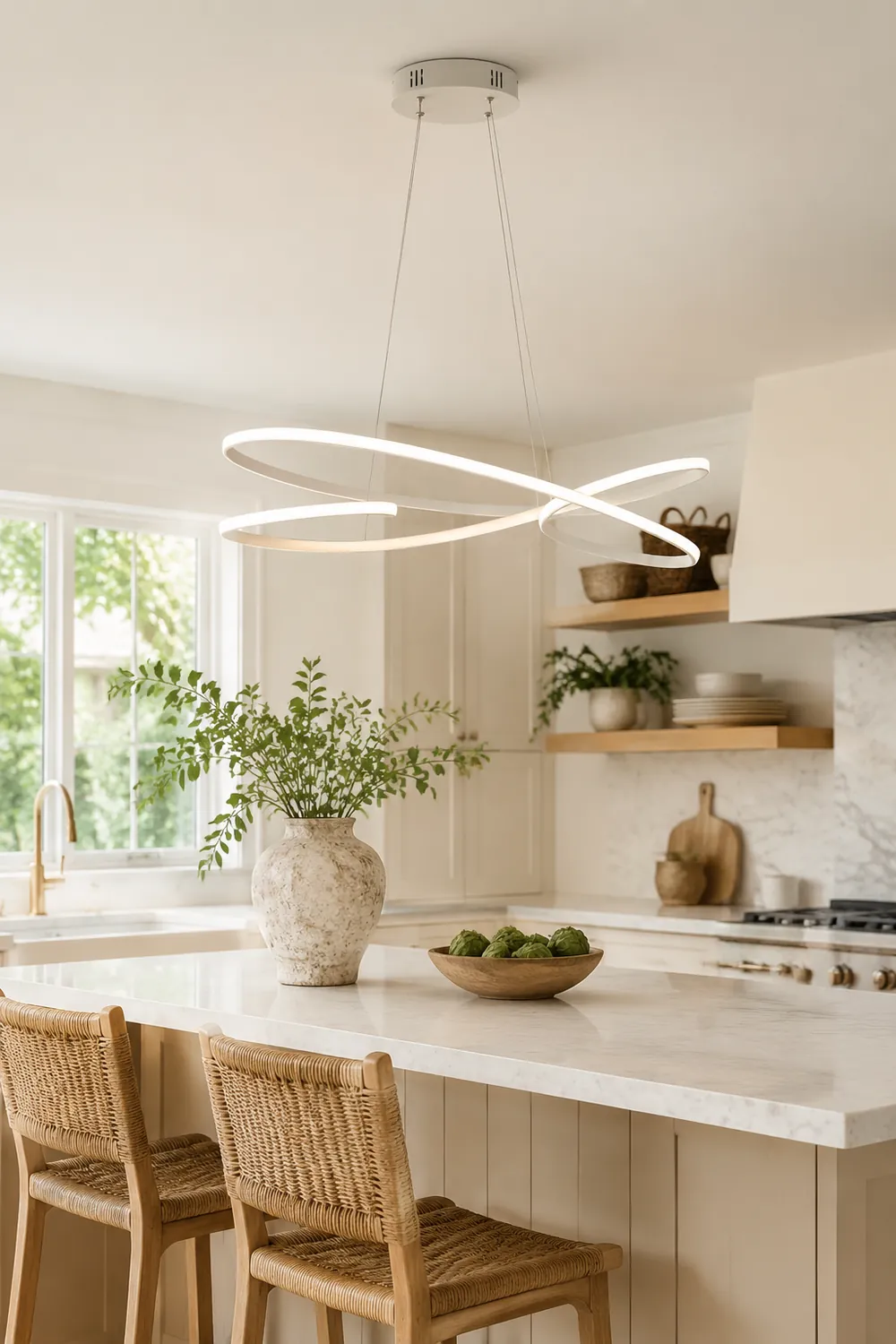 Modern Minimalist Metal Pendant Light, White/Black - Lumpaz