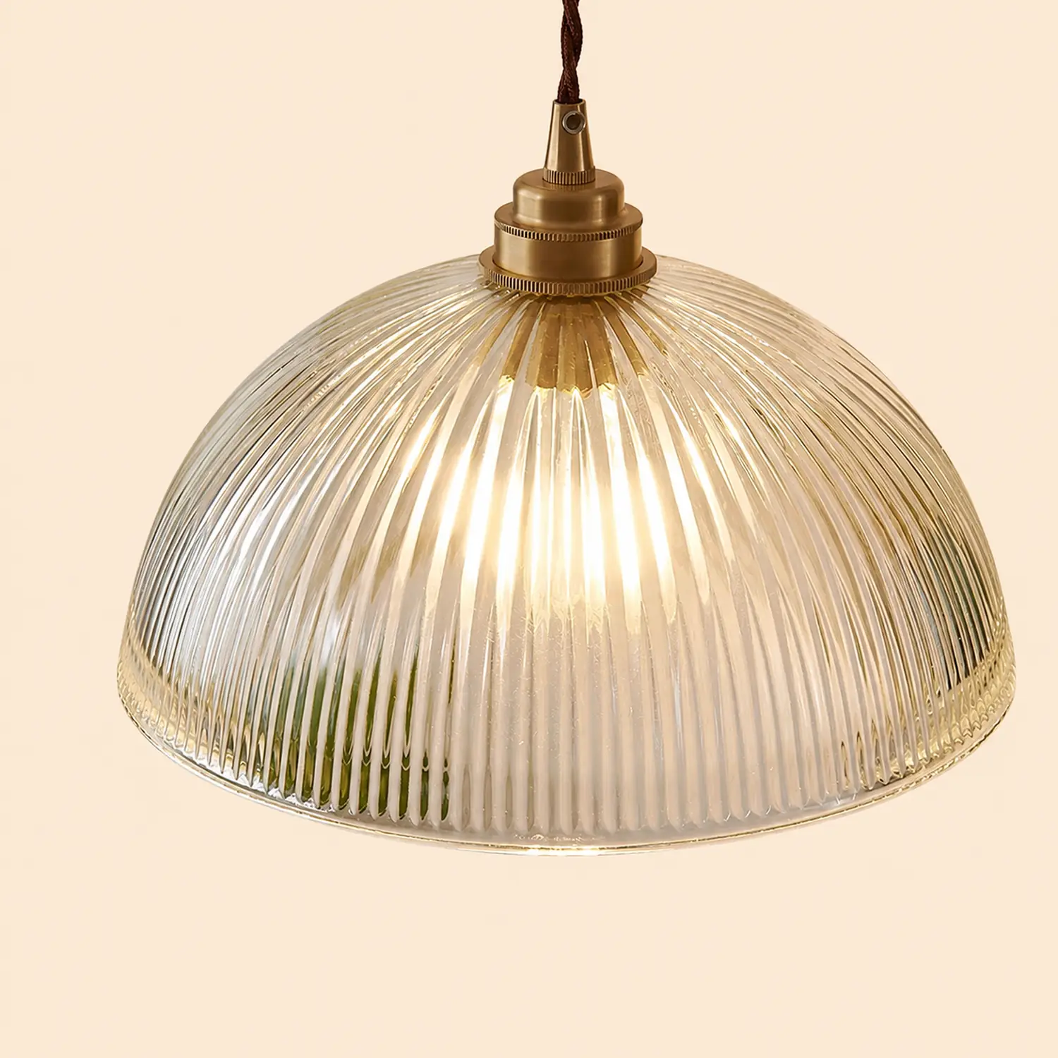Alessio Simple Bowl Metal/Glass Pendant Light, Clear, Dining Room - Lumpaz