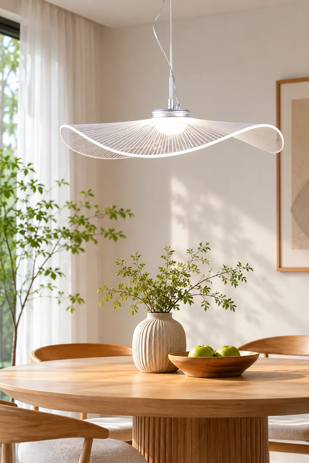 Carins Designer Lotus Leaf Shaped Metal Pendant Light,White - Lumpaz