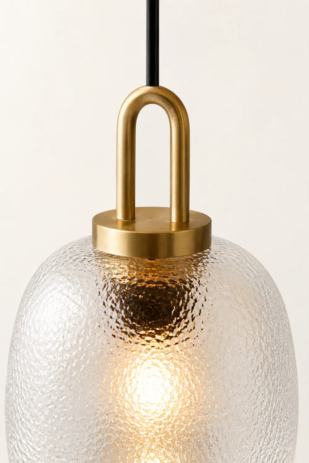 Hailie Minimalist Blown Frosted Glass Pendant Light, Gold - Lumpaz