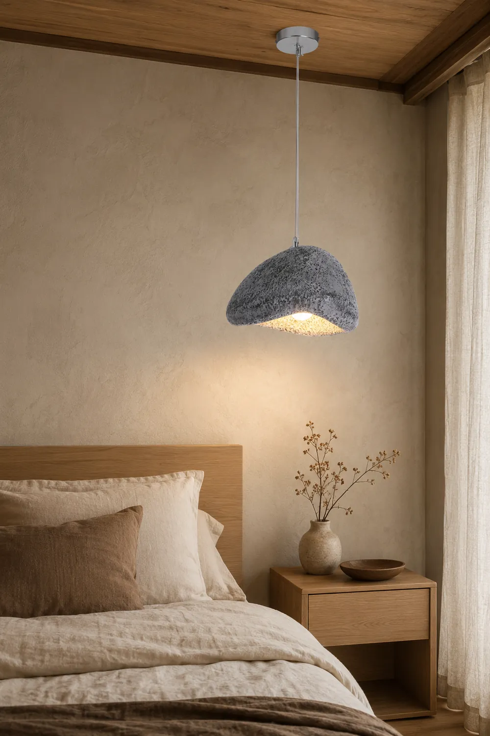 Byers Wabi Sabi Bread Shape Resin Pendant Light, Resin, 4 Color - Lumpaz