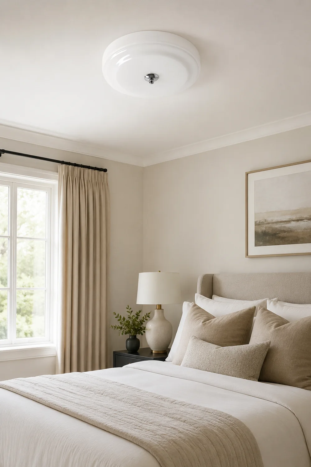 Hailie Design Circle LED Ceiling Light Metal/Glass White Bedroom/Living Room - Lumpaz