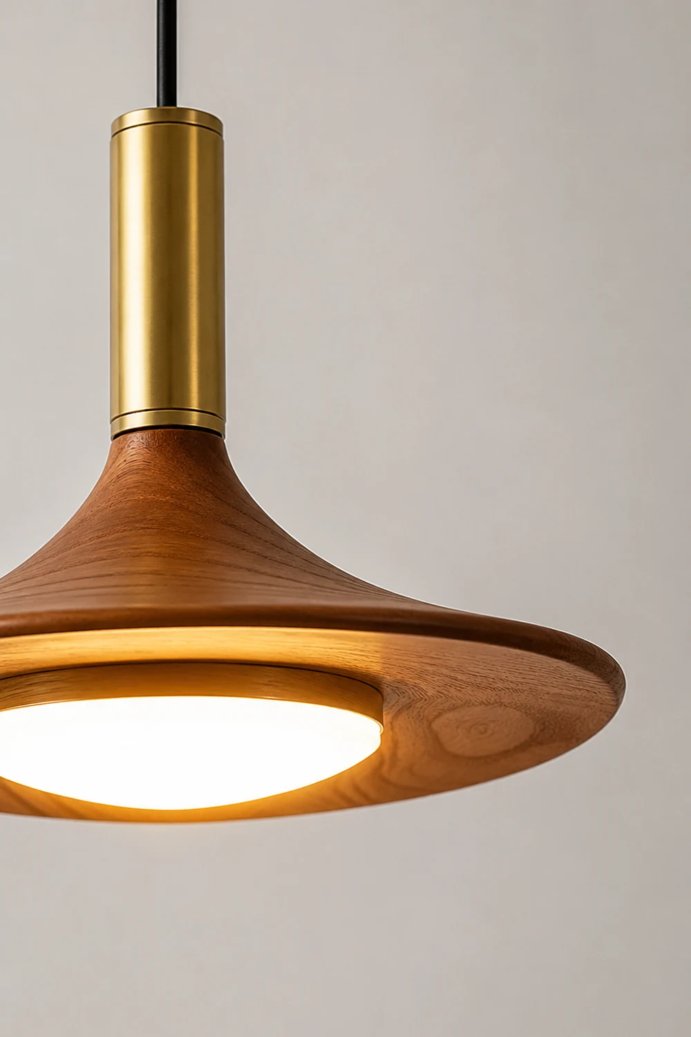 Carins Rustic Cap-shaped Wooden Pendant Light, Natural Wood - Lumpaz