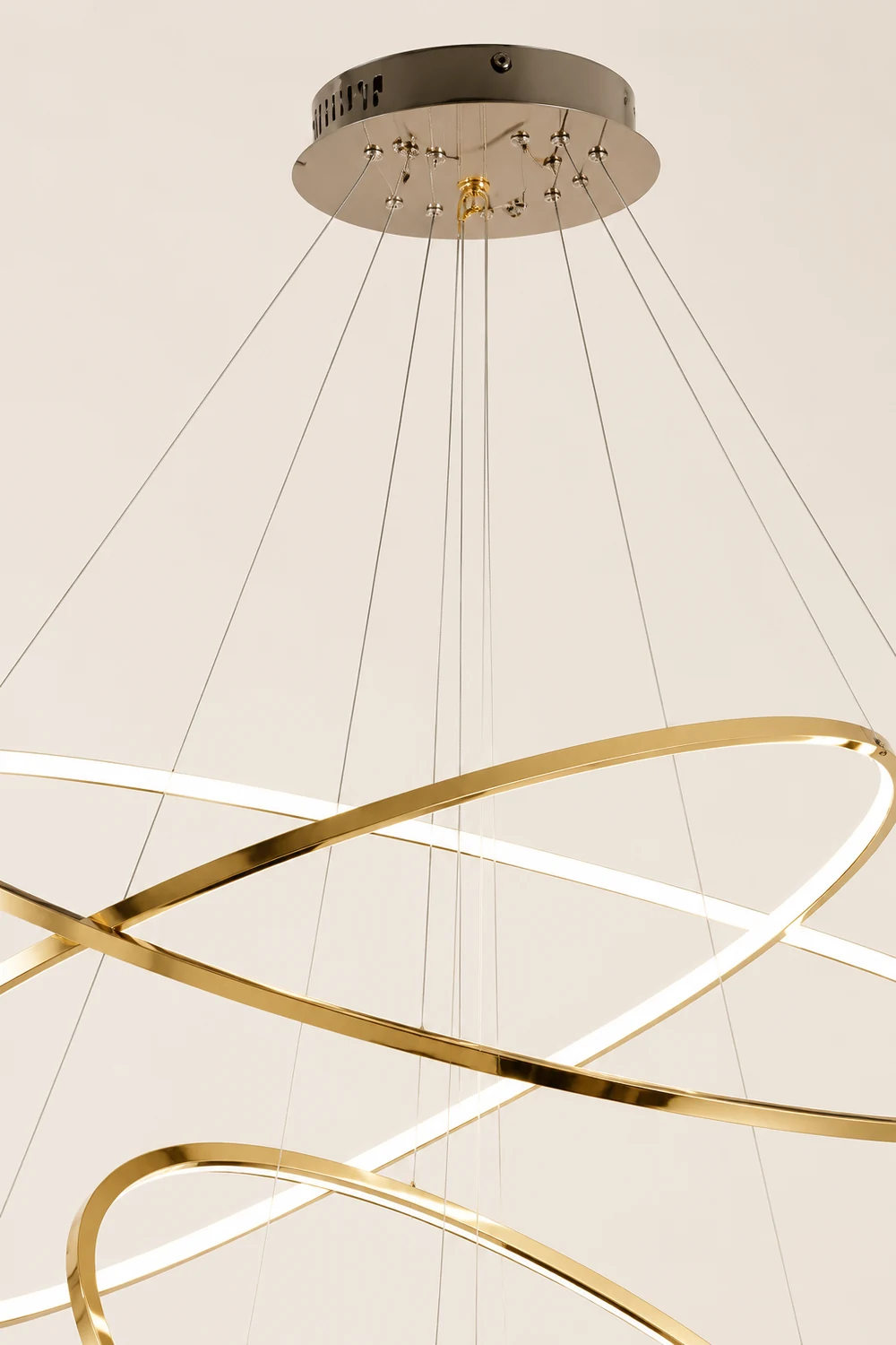 Arisha Minimalist Ring Metal Pendant Light, Gold, Living Room - Lumpaz